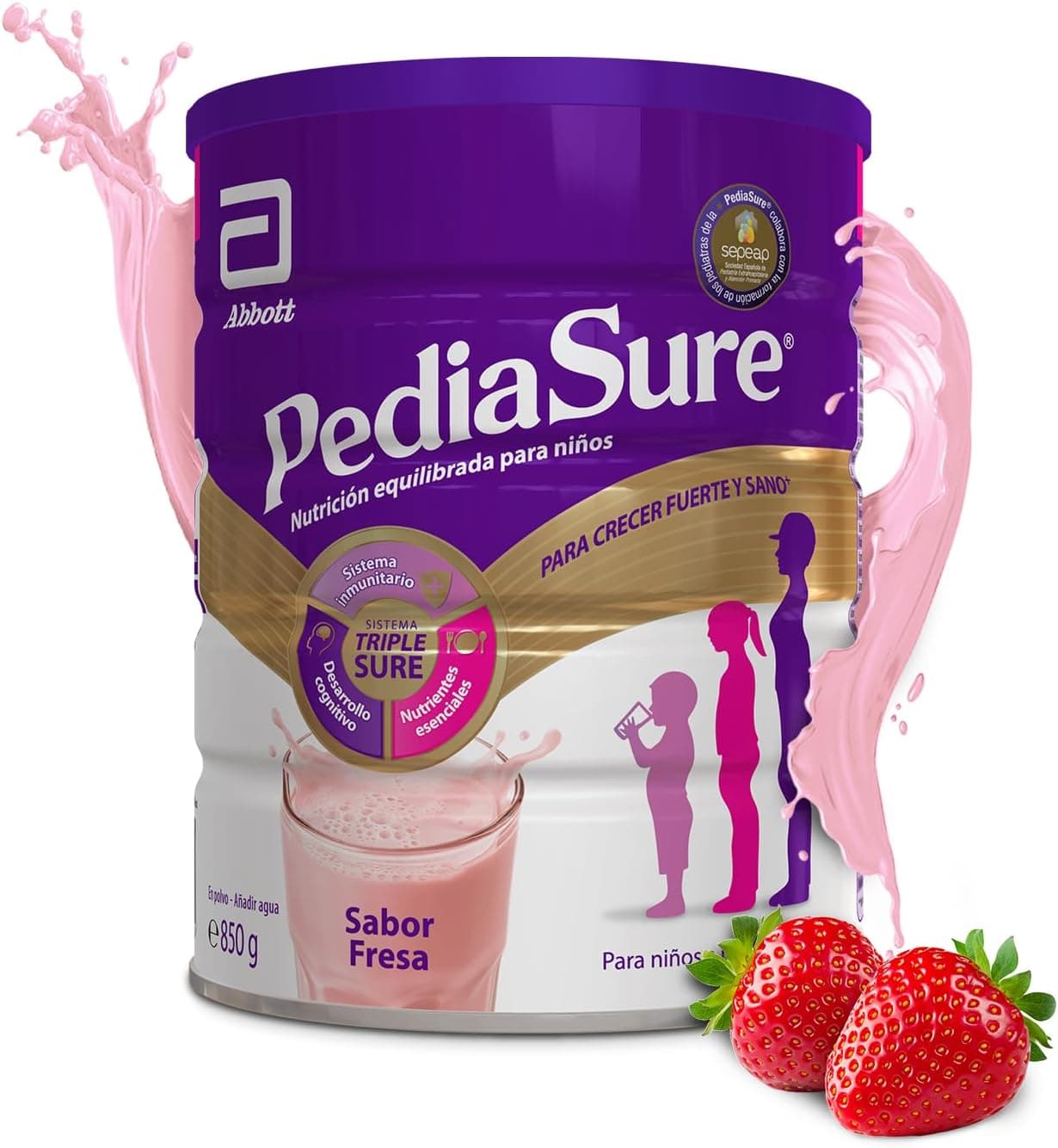 PediaSure Fresa 850 g, Complemento Alimenticio para Niños