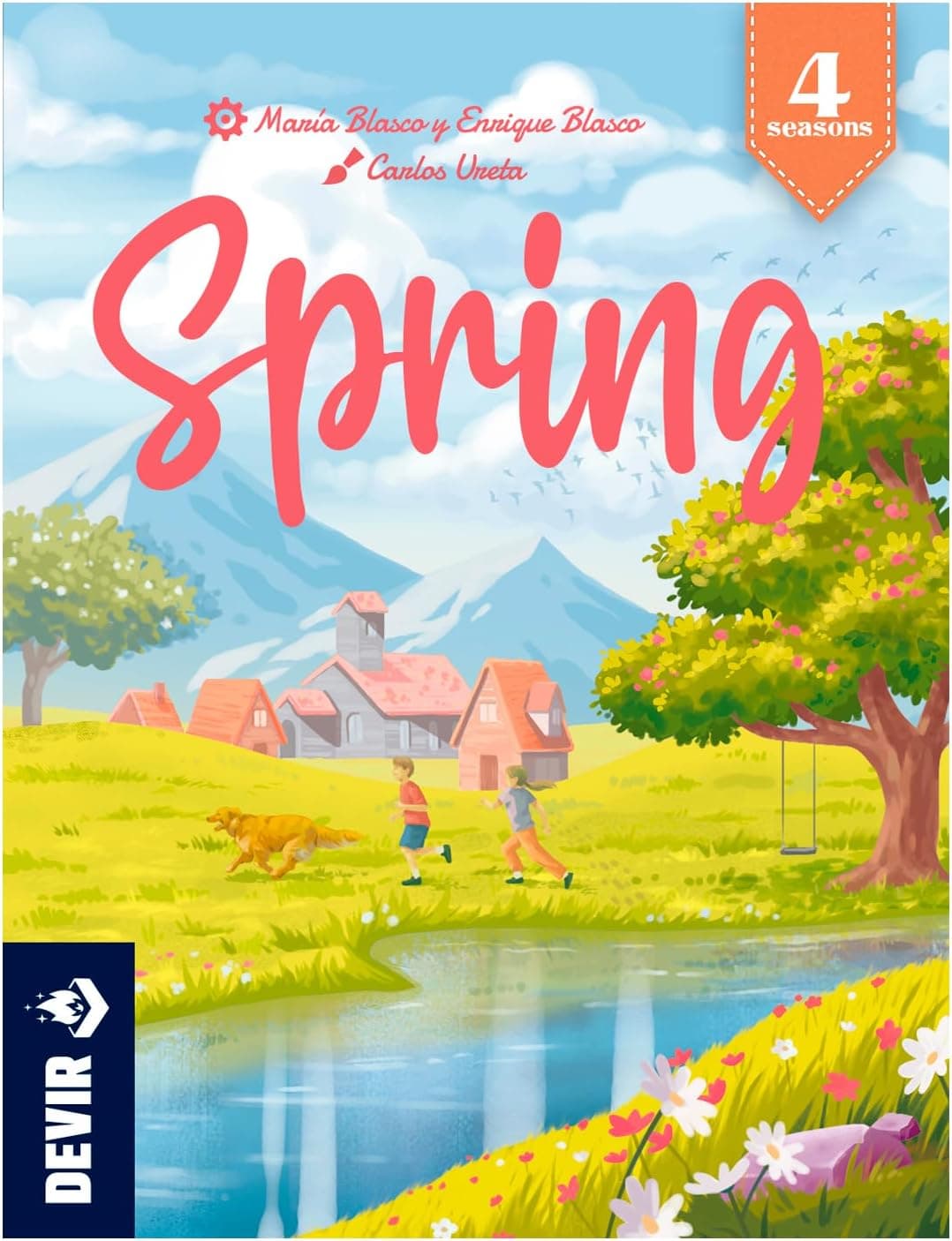 Devir - Spring Juego de Mesa Estratégico Abstracto de Jardín y Naturaleza para 2 Jugadores, Juego Familiar Rápido +8 Años, Serie 4 Seasons, Portátil y Rejugable - Versión Española
