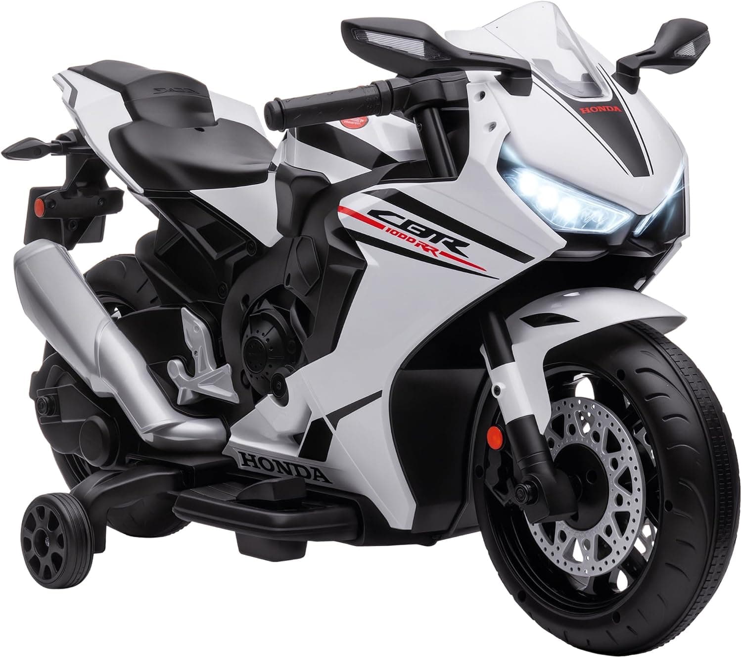 HOMCOM Moto Eléctrica con Licencia Honda Niños 3-5 Años 90x44x52 cm Blanco