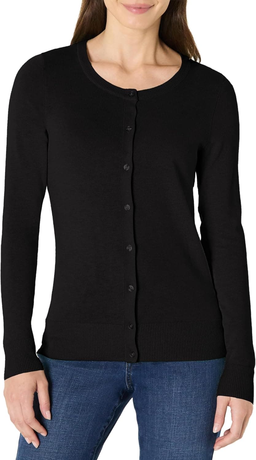 Amazon Essentials Mujer Jersey Cárdigan de Cuello a La Caja Ligero (Disponible en Tallas Grandes)