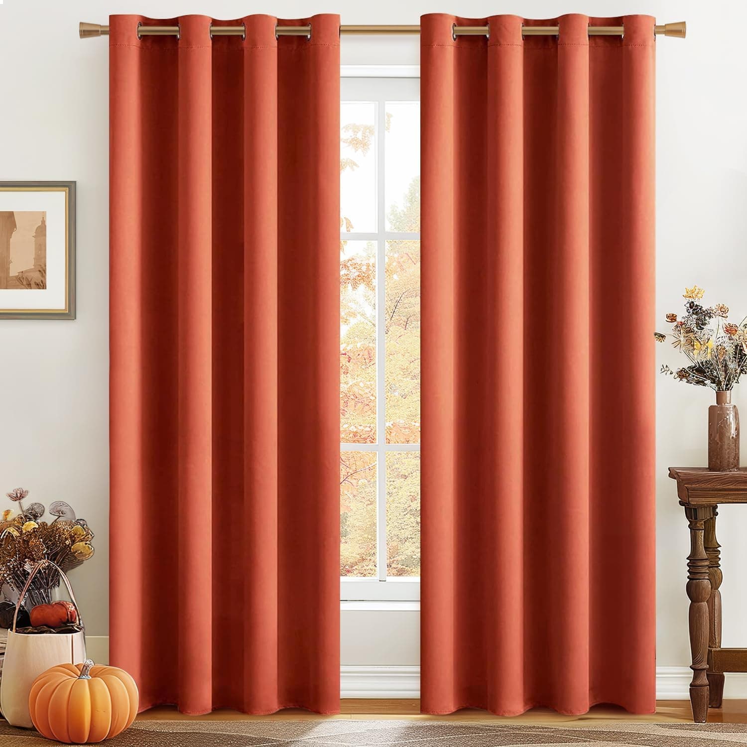 MIULEE Cortinas Cortas Opacas Termicas Ojales Salon Dormitorio 2Pz
