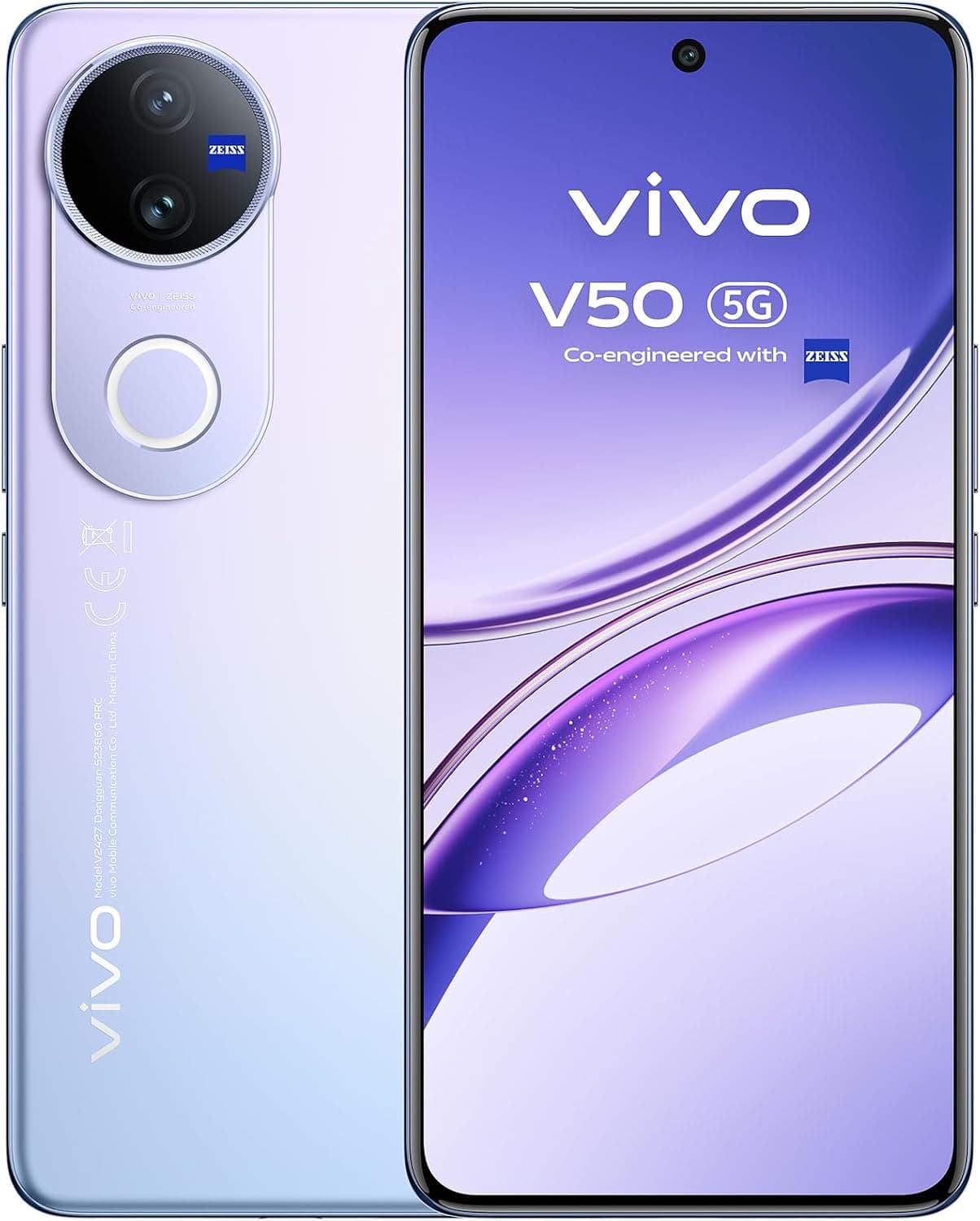 vivo V50 5G, Smartphone 12+12 GB RAM + 512GB, Cámara Profesional ZEISS 50+50 MP, 6000mAh, Cámara vídeo 4K, FlashCharge 90W, Pantalla AMOLED 6.77, IP69 Frente a Polvo y Agua, Móvil Android 15