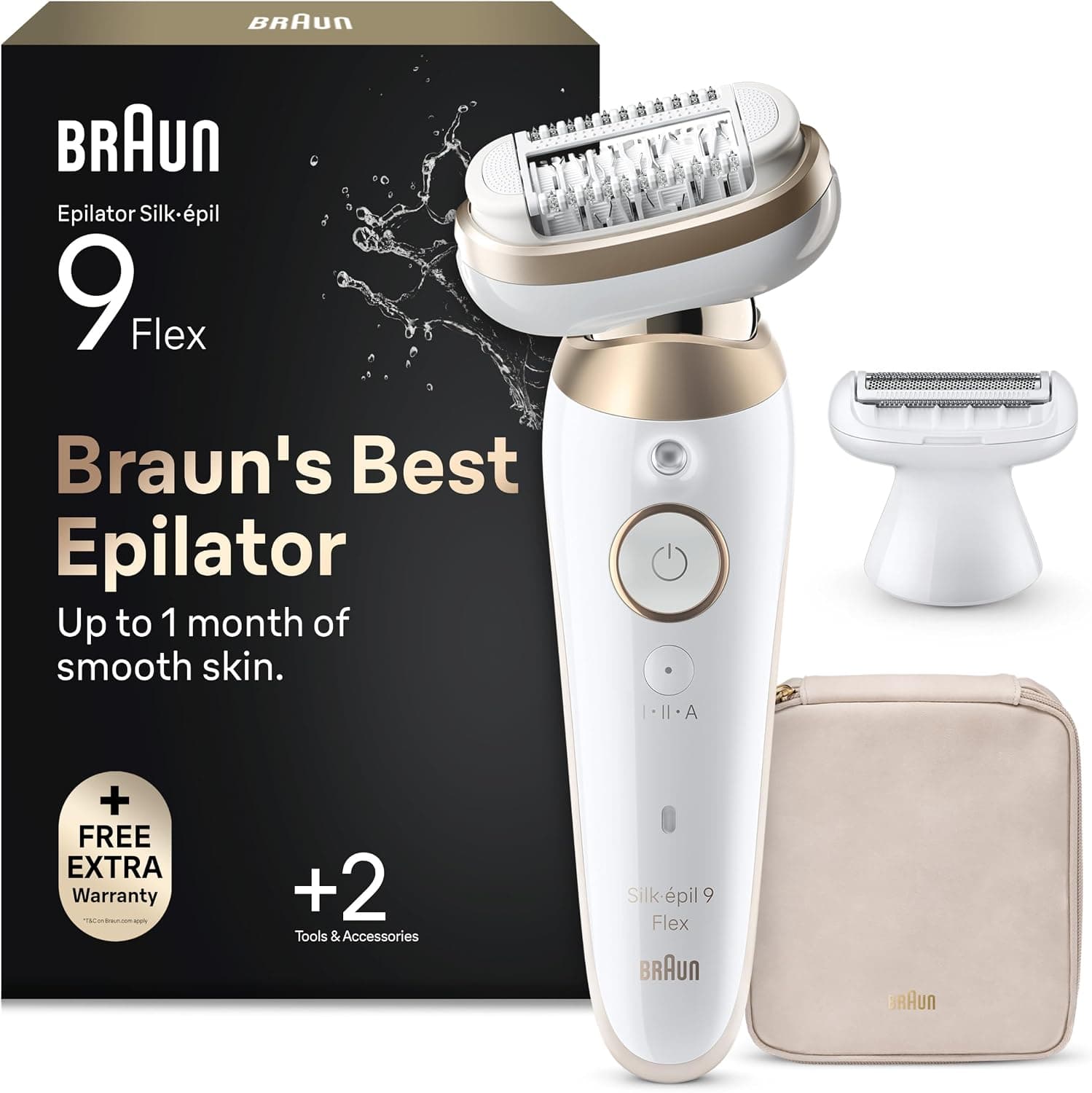 Braun Silk·épil 9 Flex Depiladora Eléctrica Mujer, 9-041 3D, Oro