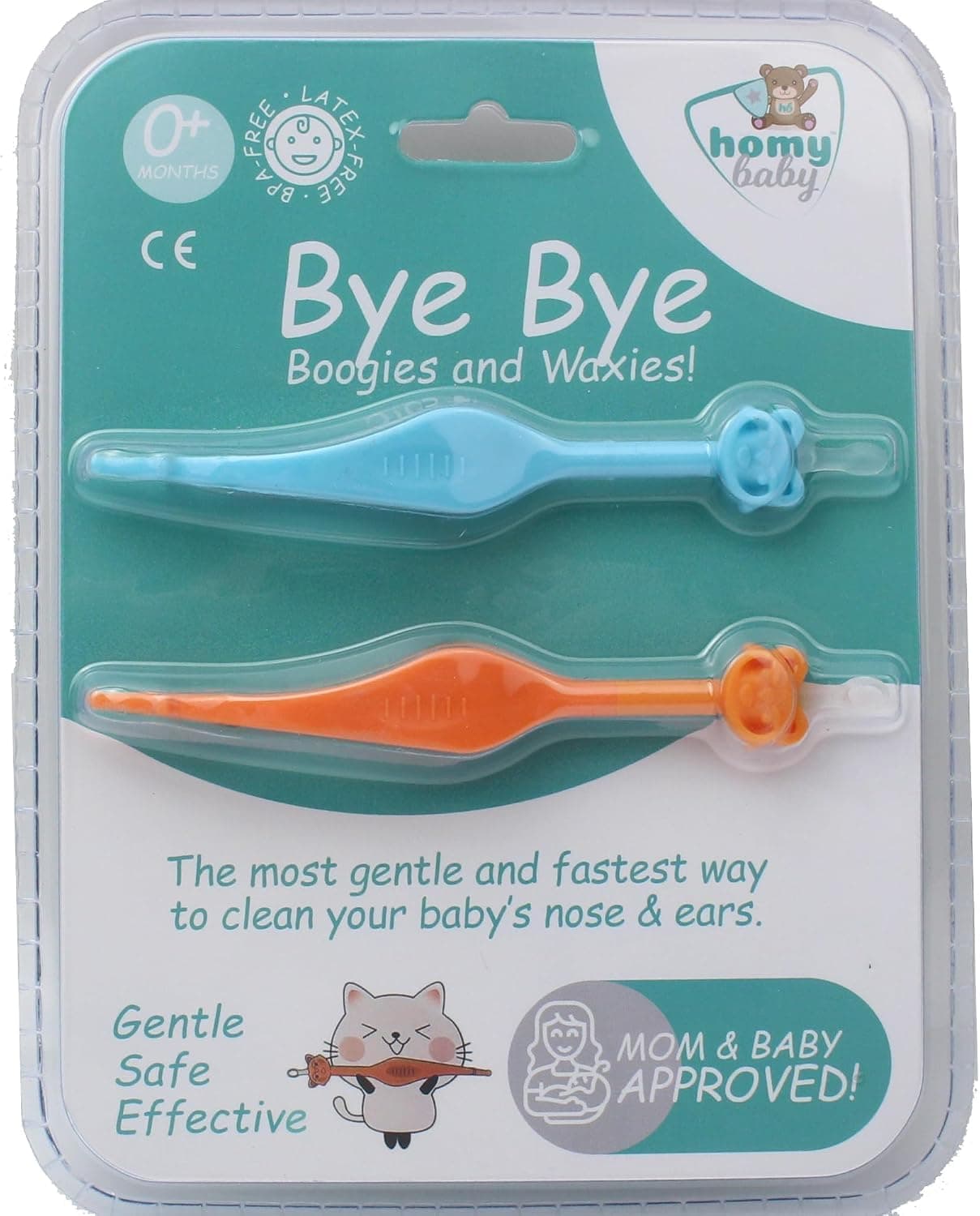 HOMYBABY® Pinzas Sacamocos Bebe - Limpiadores Nasales y de Oídos para Bebés y Niños - Eliminación de Cerumen y Mocos - Limpia de Forma Fácil y Segura la Nariz y la Cera del Bebé