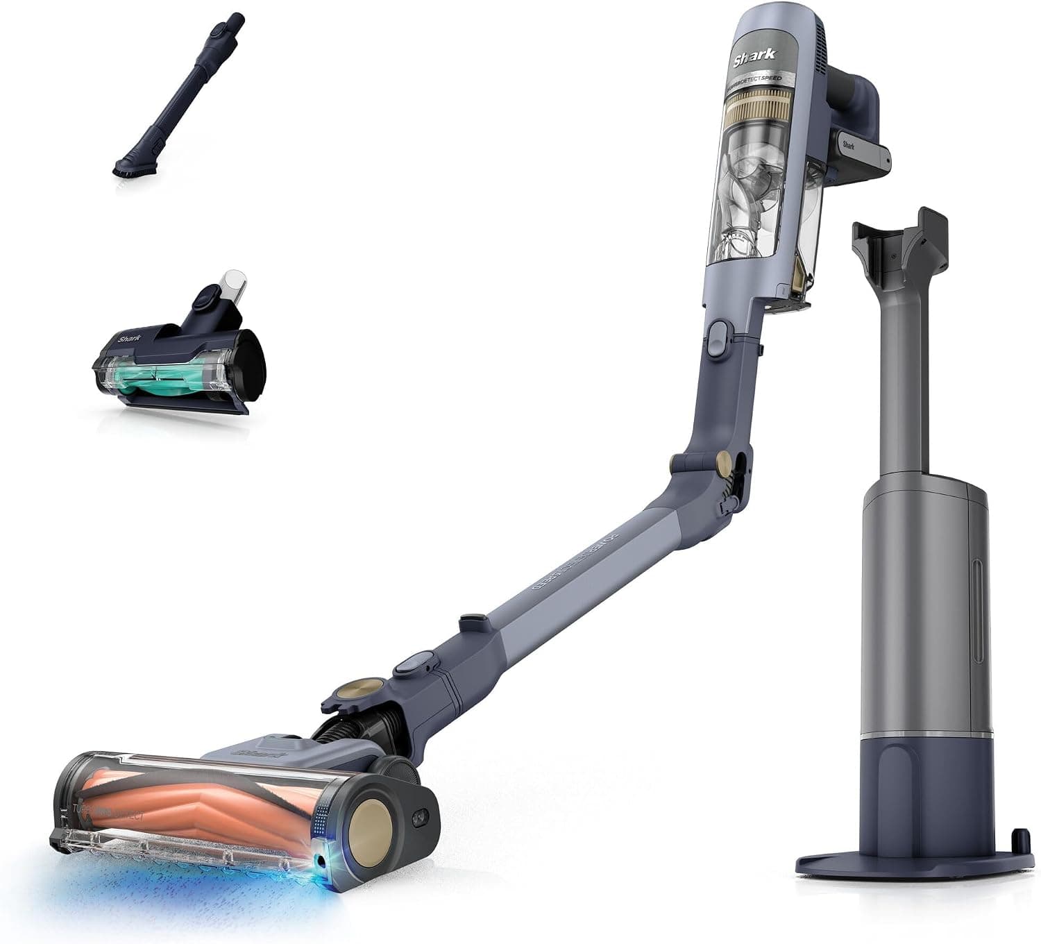 Shark Detect Speed Clean & Empty Pet Pro Aspiradora sin Cable Potente, Reverse Clean, 60 Minutos de autonomía, Base de Carga autovaciable y Accesorio para Mascotas, Lila, IA3243EUTPU