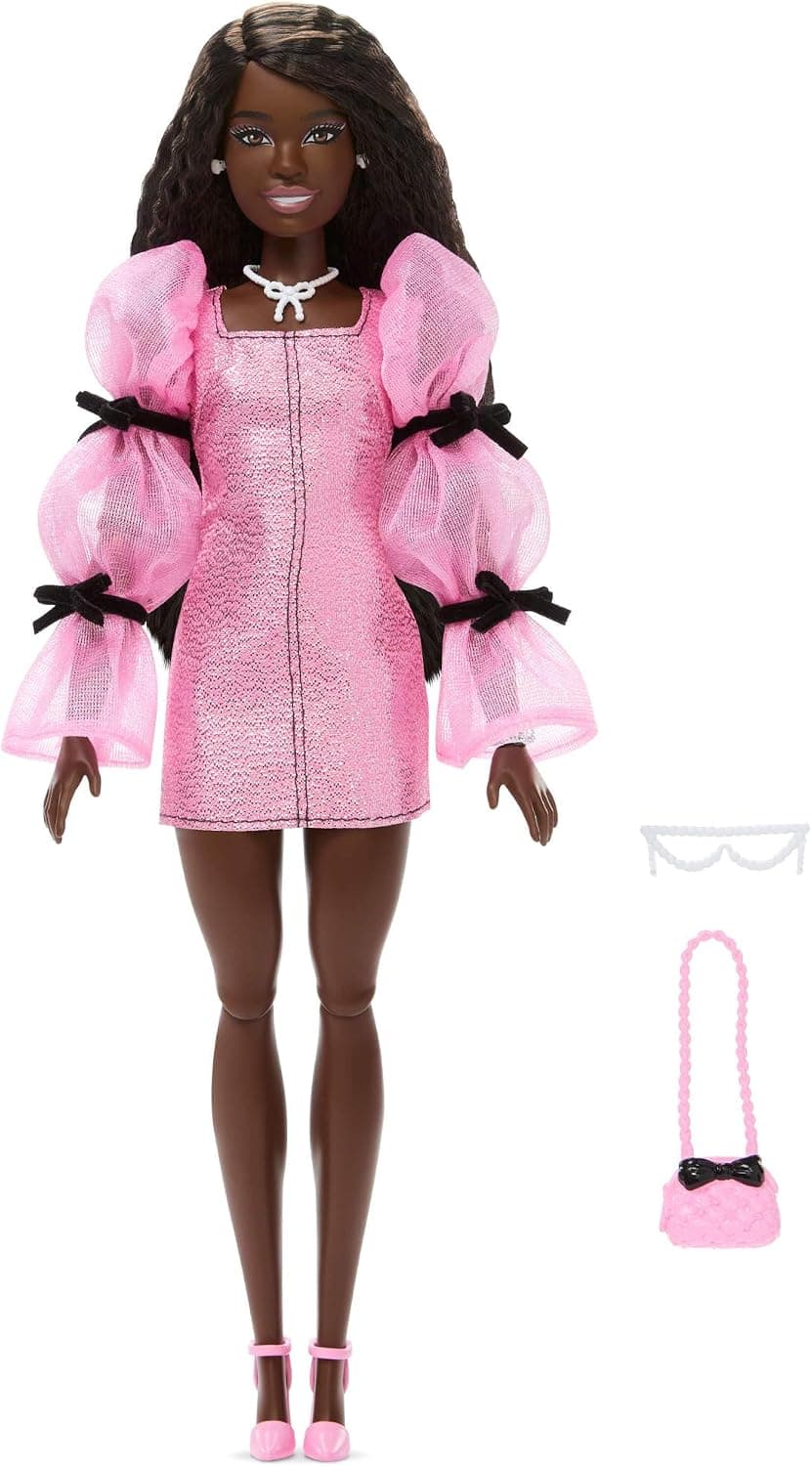 Barbie Deluxe Muñeca modelo n.º 14 con minivestido Barbiecore rosa
