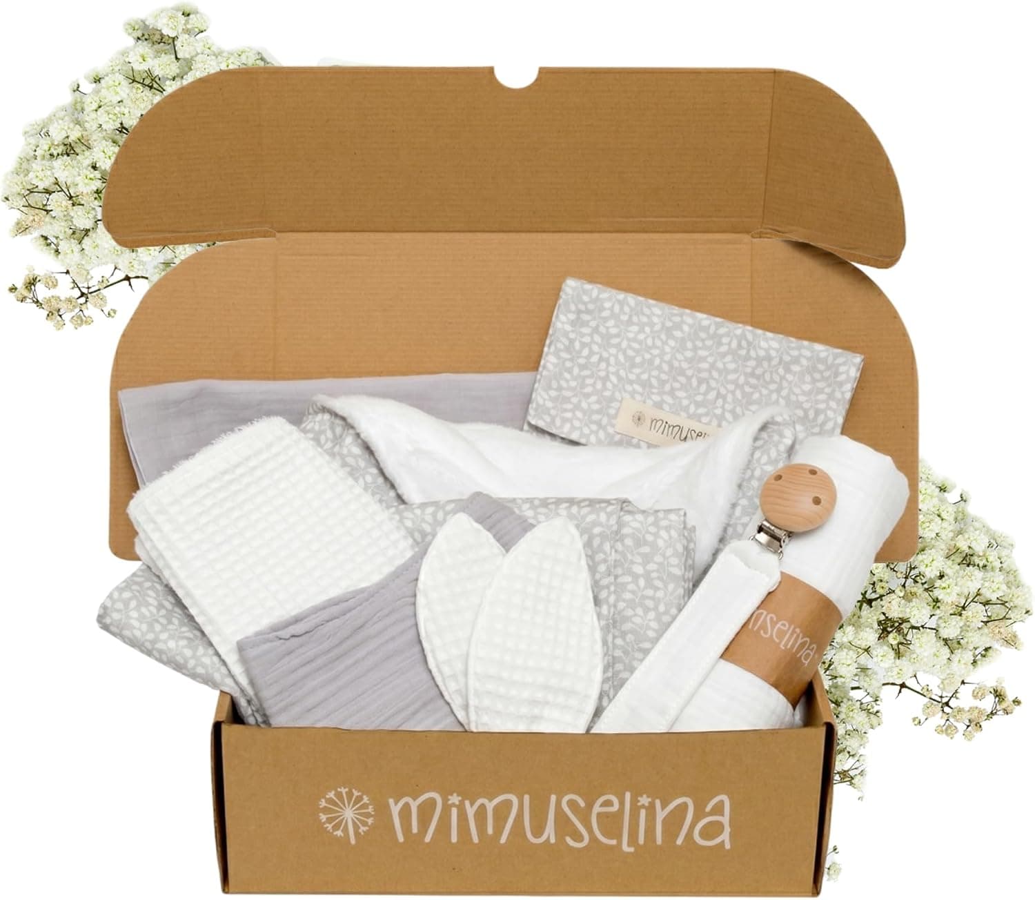 MIMUSELINA Pack Regalo Recien Nacido Niña o Niño | Cestas Bebe para Hospital o Baby Shower | Canastilla Bebe Recien Nacido Disponible en Diferentes Tamaños | Tibet, Large
