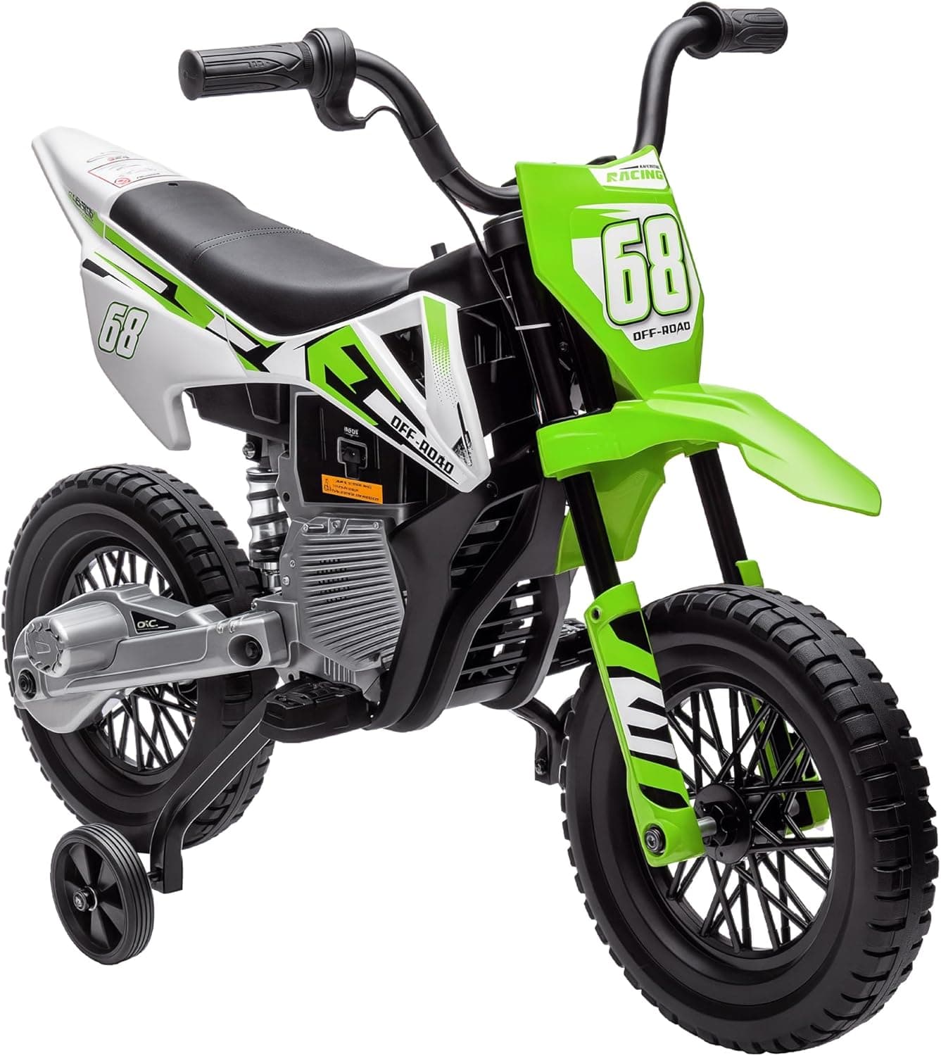 AIYAPLAY Moto Eléctrica para Niños de +3 Años Batería 12V Música Verde