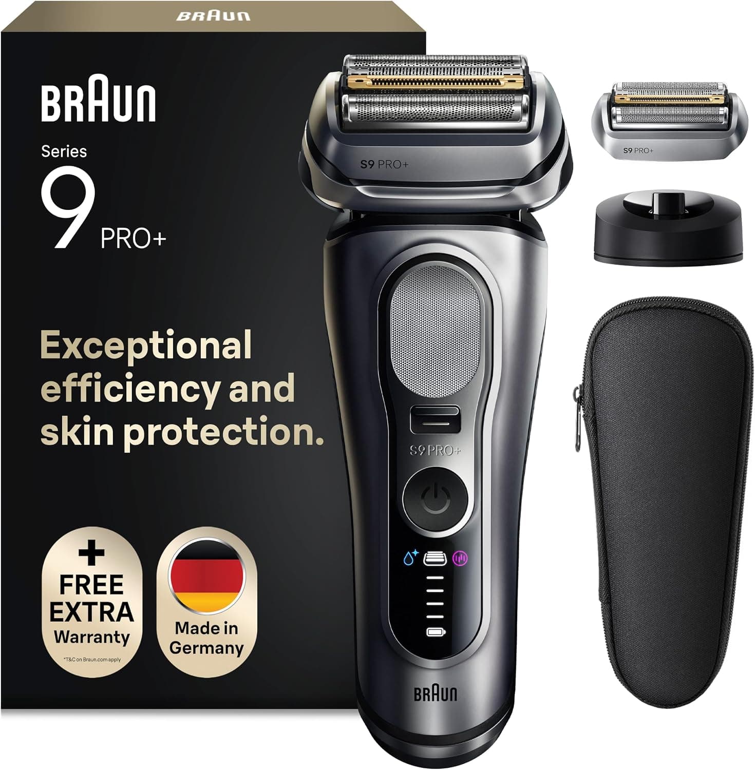 Braun Series 9 Pro+ Afeitadora Eléctrica Hombre, 9617PSI, Plata