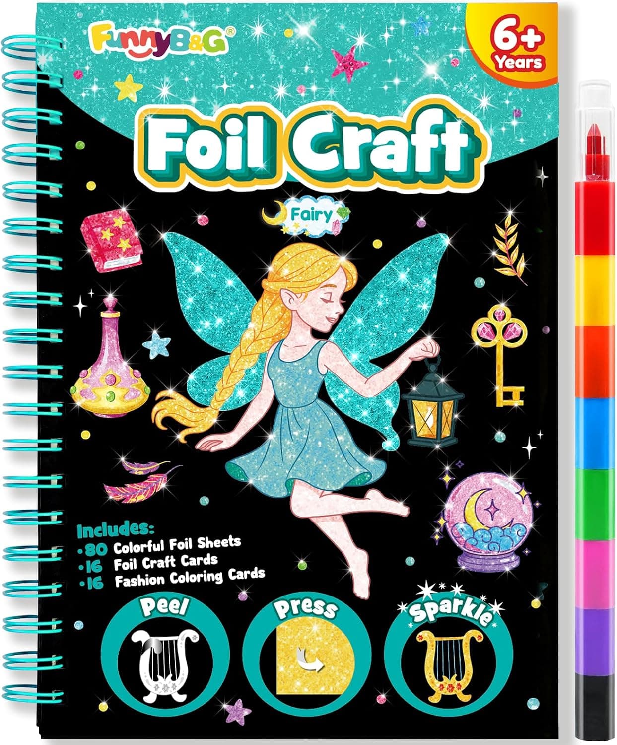 FUNNYB&G Manualidades infantiles con foil, Creativo Kit Manualidades niños