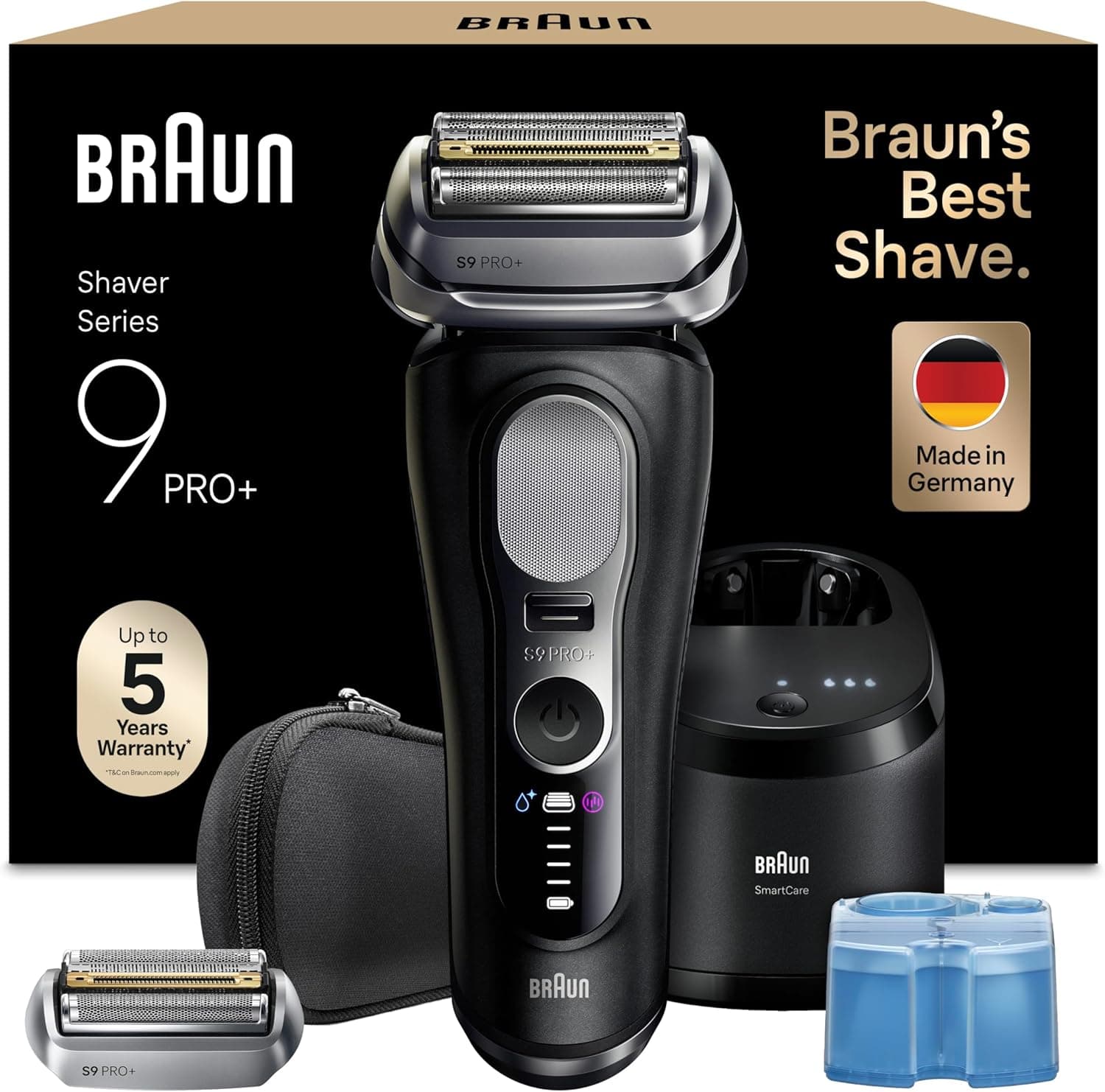 Braun Series 9 Pro+ Afeitadora Eléctrica Hombre, 9660CCPS, Negro