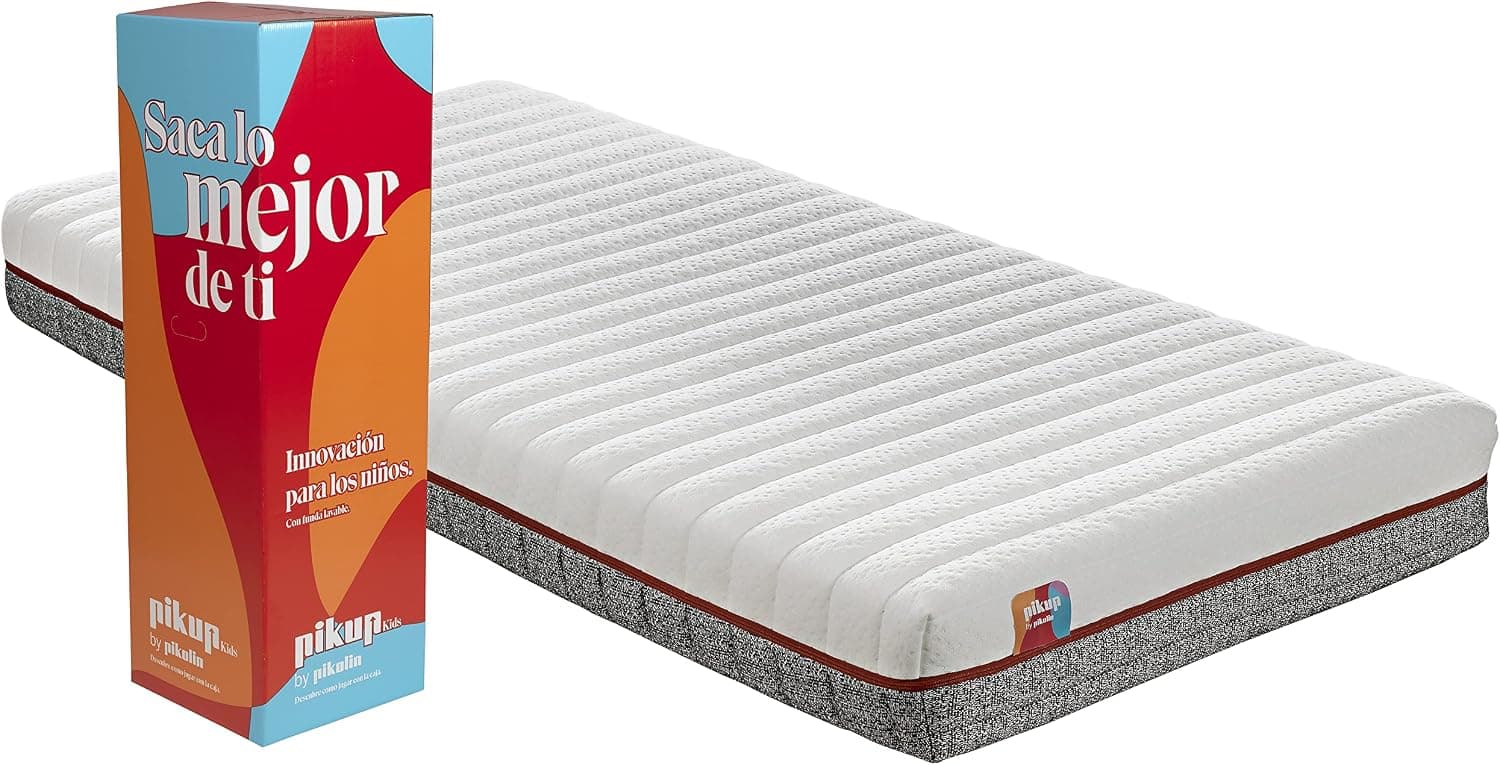 PIKOLIN Colchón PIKUP Kids para niños | Altura 19cm | 90x190 | Espuma HR y Fibra atérmica | Funda Lavable