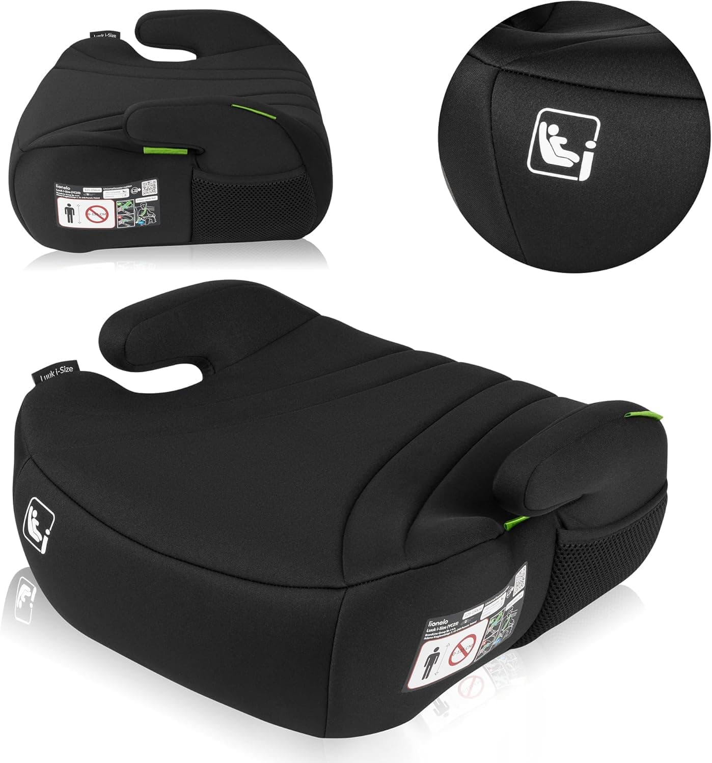 LIONELO LUUK i-Size Elevador Infantil, de 22 a 36 kg/de 125 a 150 cm, Grupos 2 y 3, Asiento y Reposabrazos Cómodos, Revestimiento Extraíble