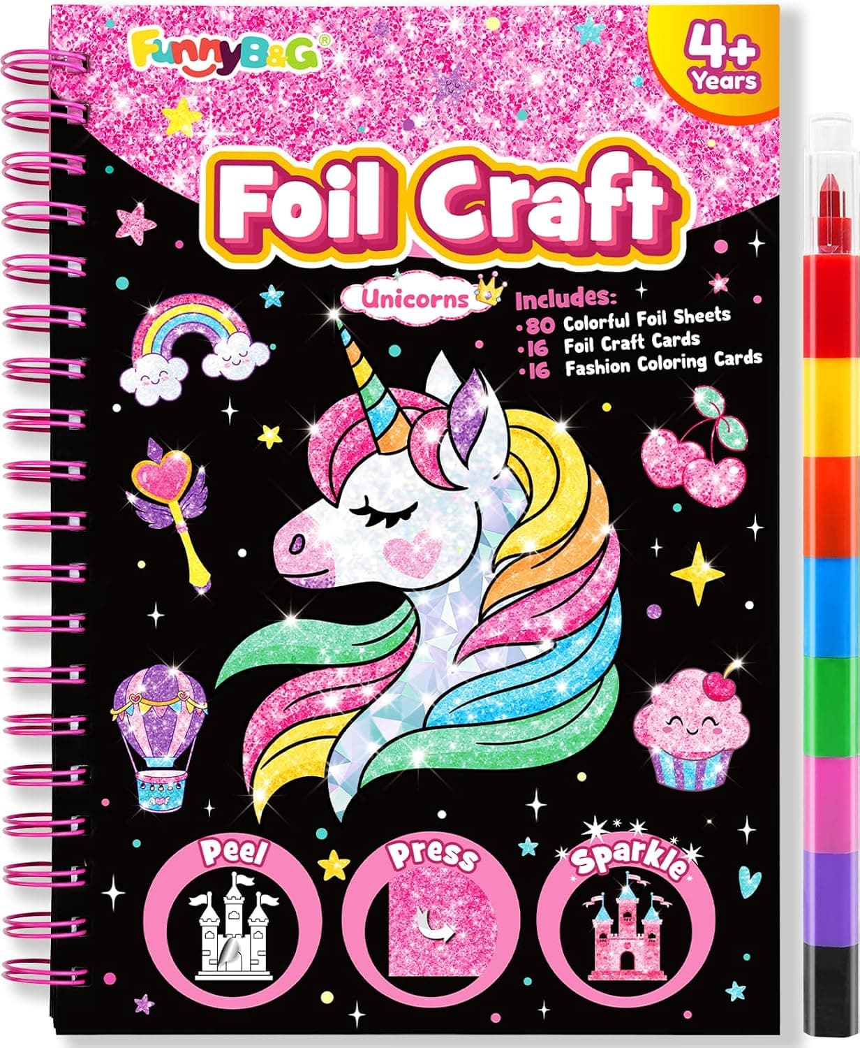 FUNNYB&G Manualidades infantiles con foil, Creativo Kit Manualidades niños