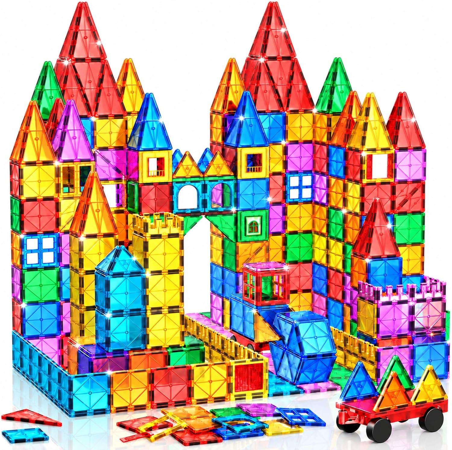 Wootoyz 120 Piezas Bloques Magneticos Construccion Niños, Regalo Niño Niñas 3 4 5 6 7 8 Años Magnetic Blocks Juguetes Niños 3-8 Años niños
