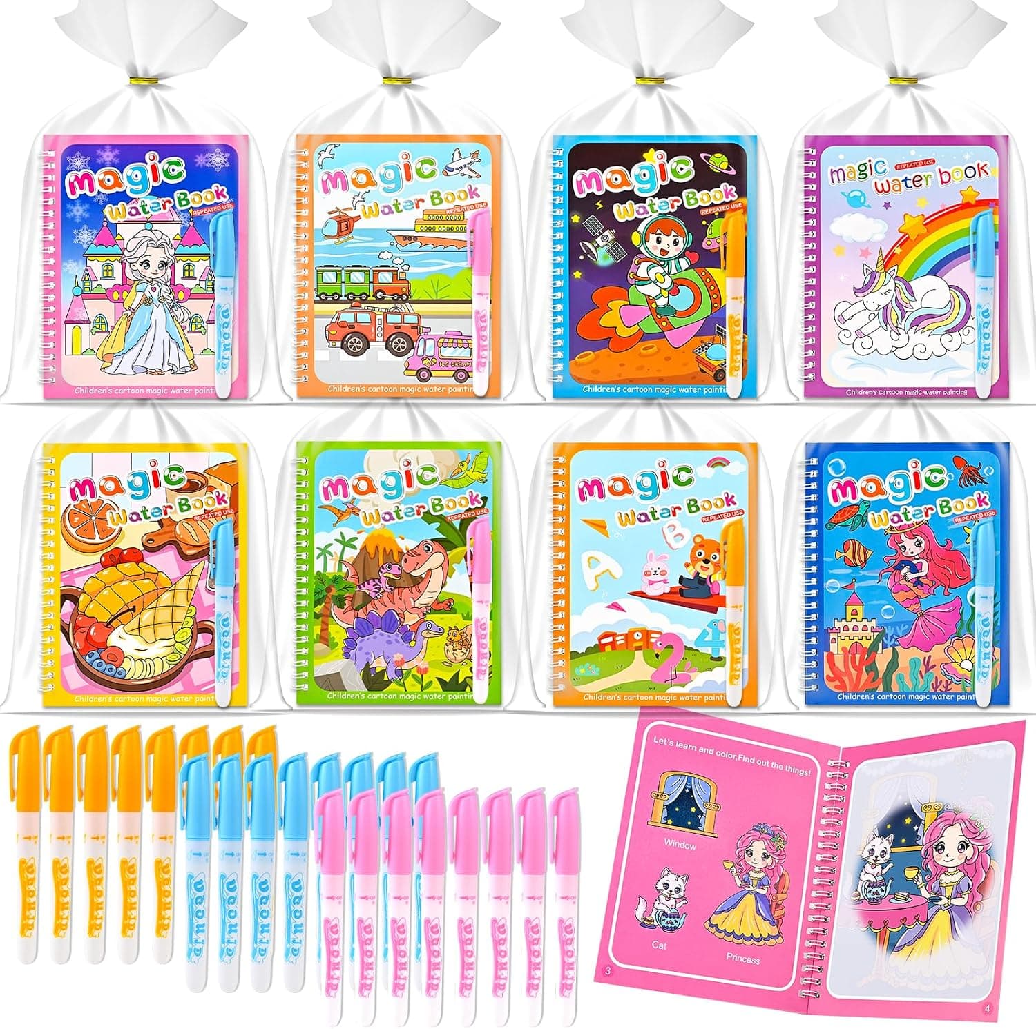 GOLDGE Libros Mágicos Agua 24 Pack, Regalos Cumpleaños Niños Colegio