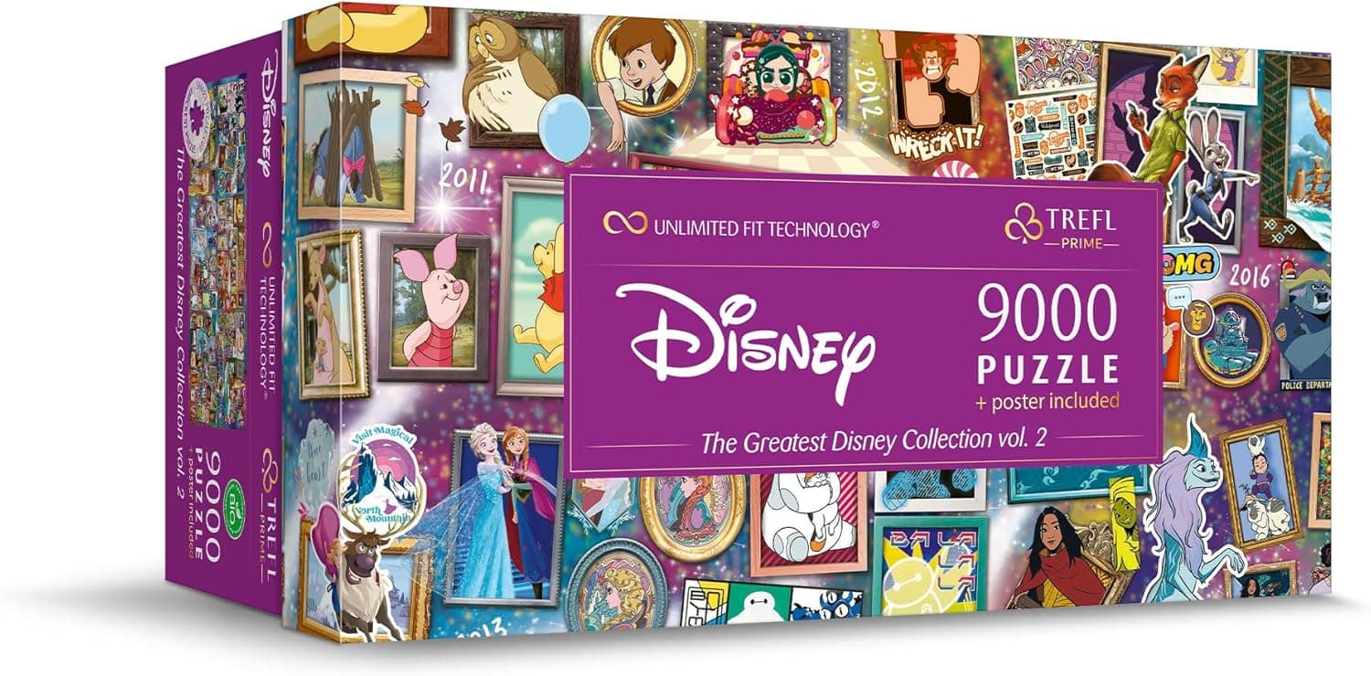 Trefl Prime - Puzzle UFT: The Greatest Disney Collection Vol.2-9000 Piezas, Personajes de Disney, Rompecabezas Grande, cartón Grueso, para Adultos y niños Mayores de 15 años.