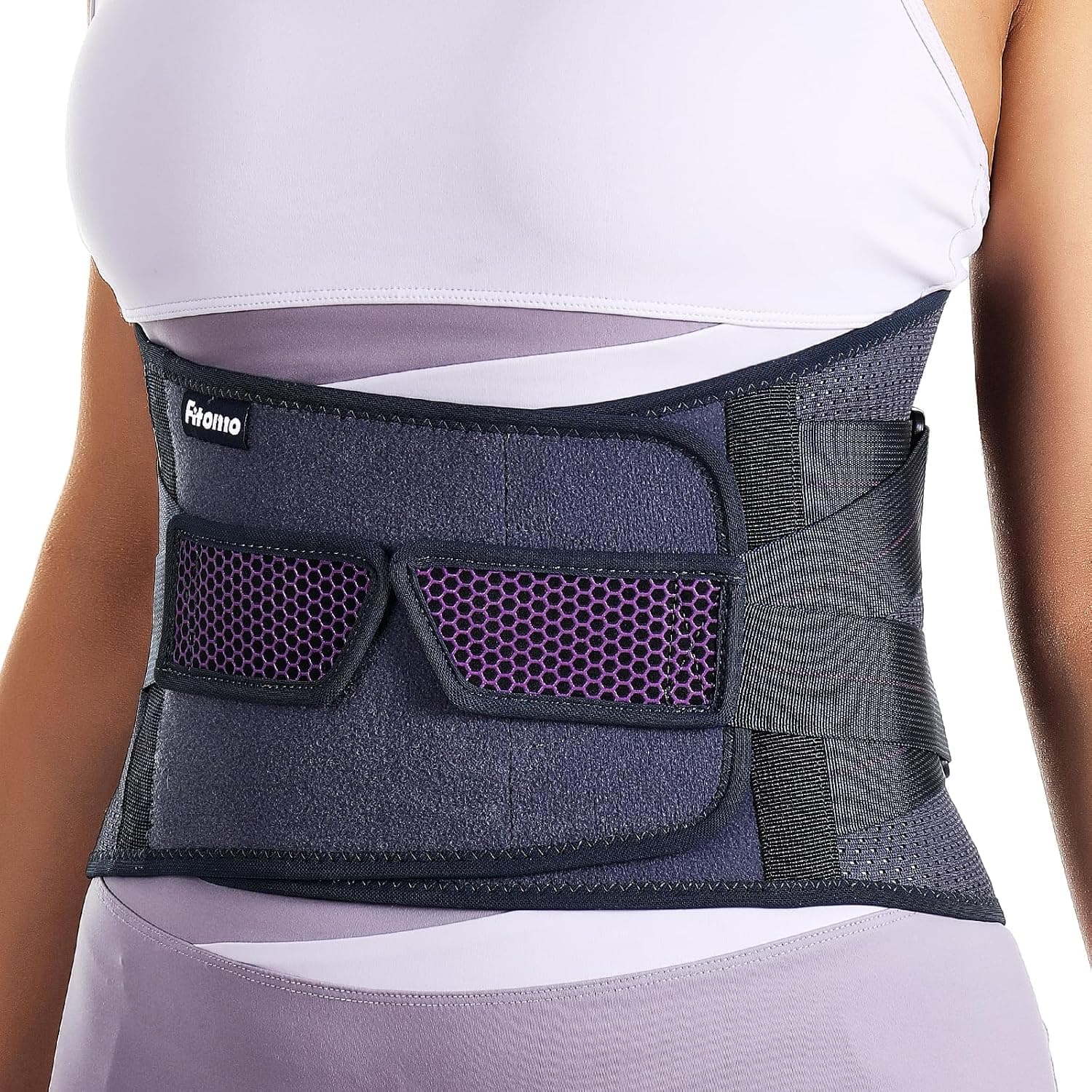 Fitomo Faja Lumbar con 7 Varillas y compresión ajustable de doble capa
