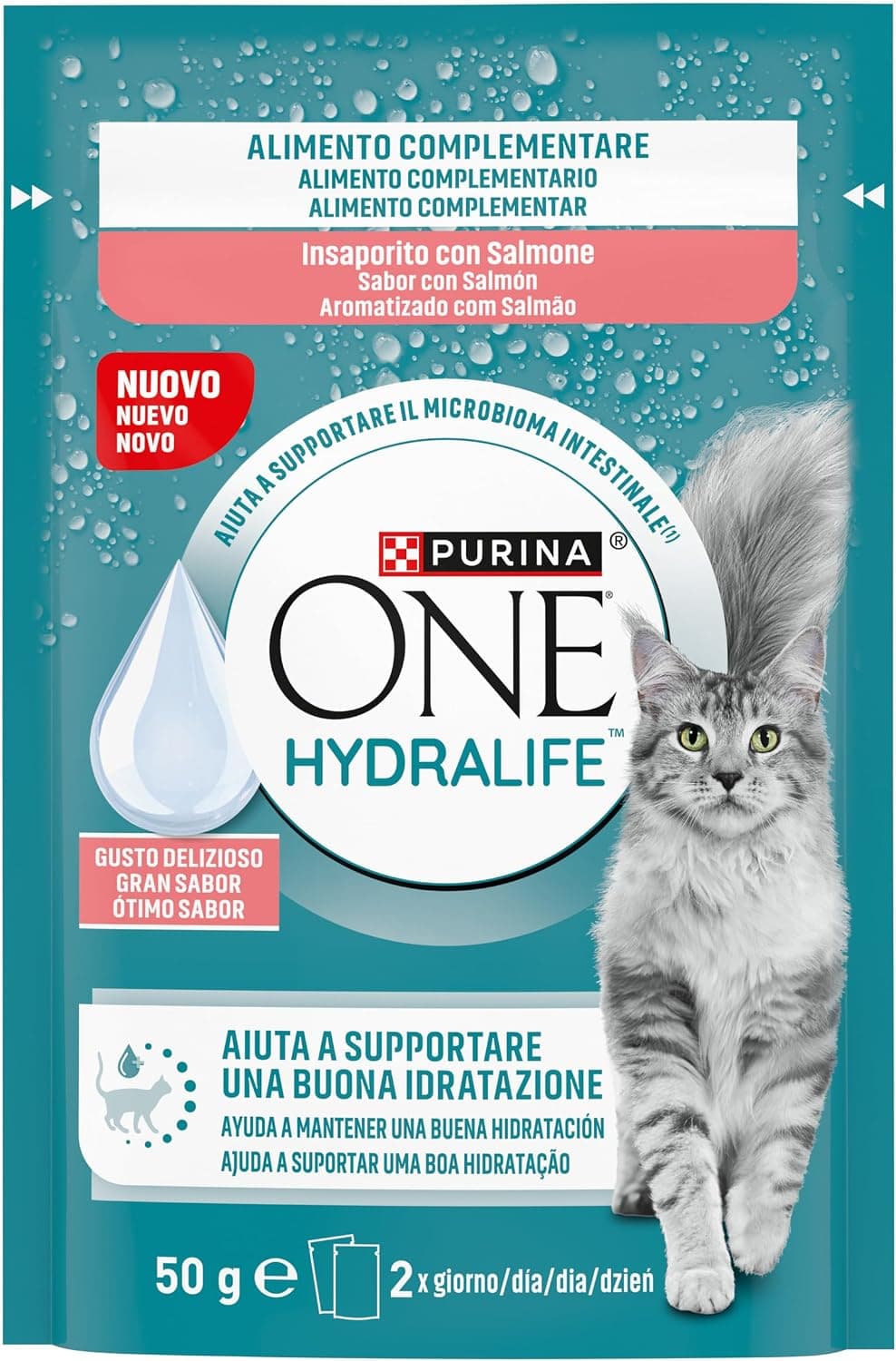 PURINA® ONE® HYDRALIFE™ 12 Sobres de 50gr Alimento complementario con Salmón