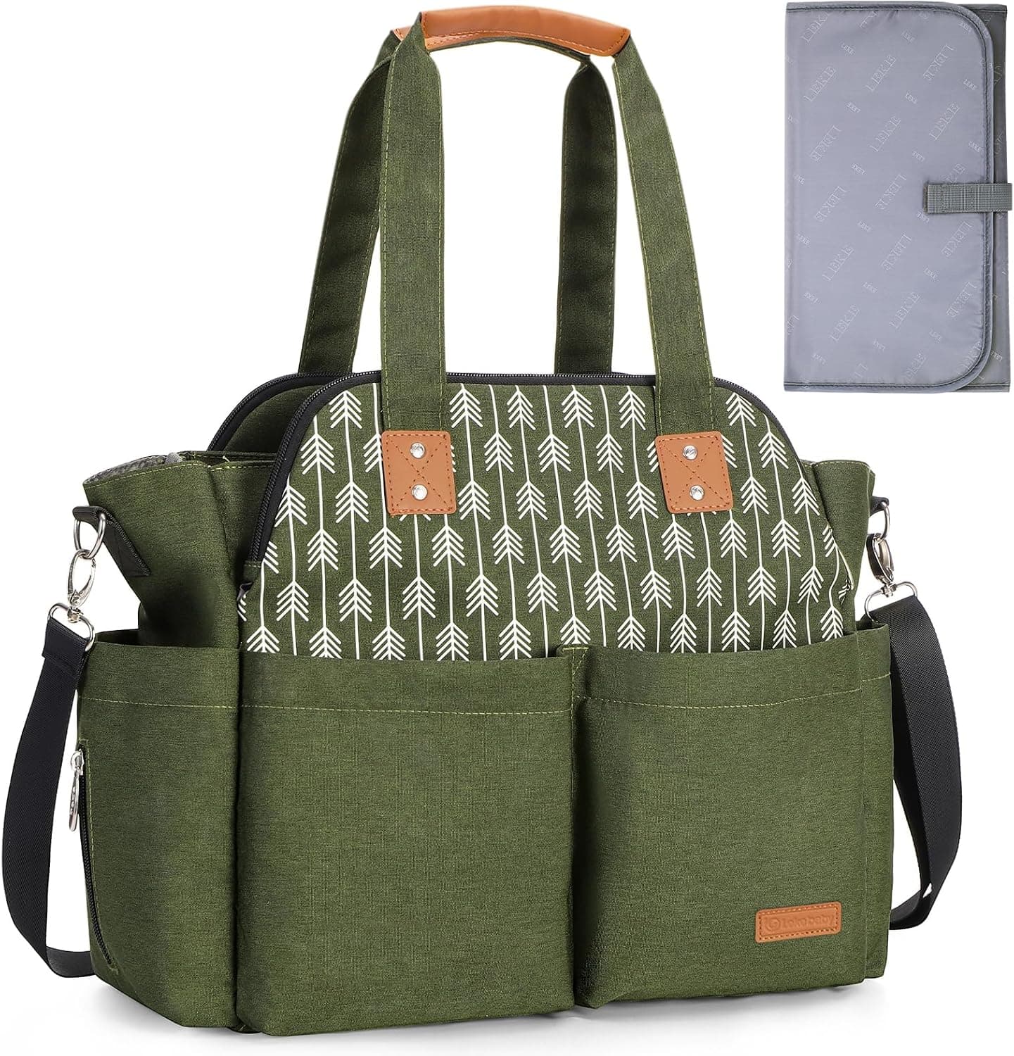 Lekebaby Bolso Carro Bebe Bolsa Carrito Bebés Cambiador Bolsos de Viaje Grande de Almacenamiento Para Pañales materna Messenger con Ganchos y Correa Universal