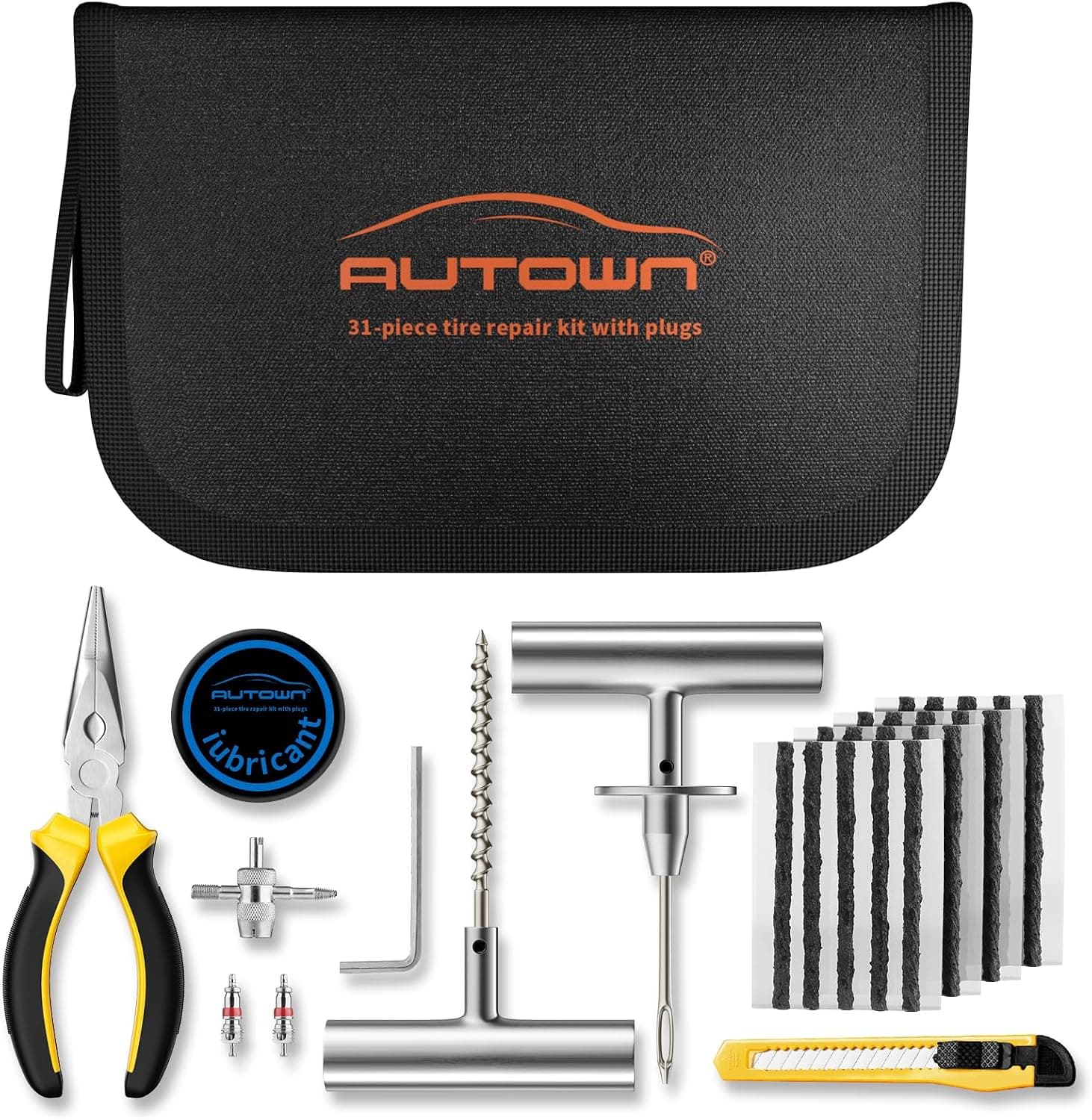 AUTOWN Kit Antipinchazos Coche, 31 Piezas Kit Repara Pinchazos Coche