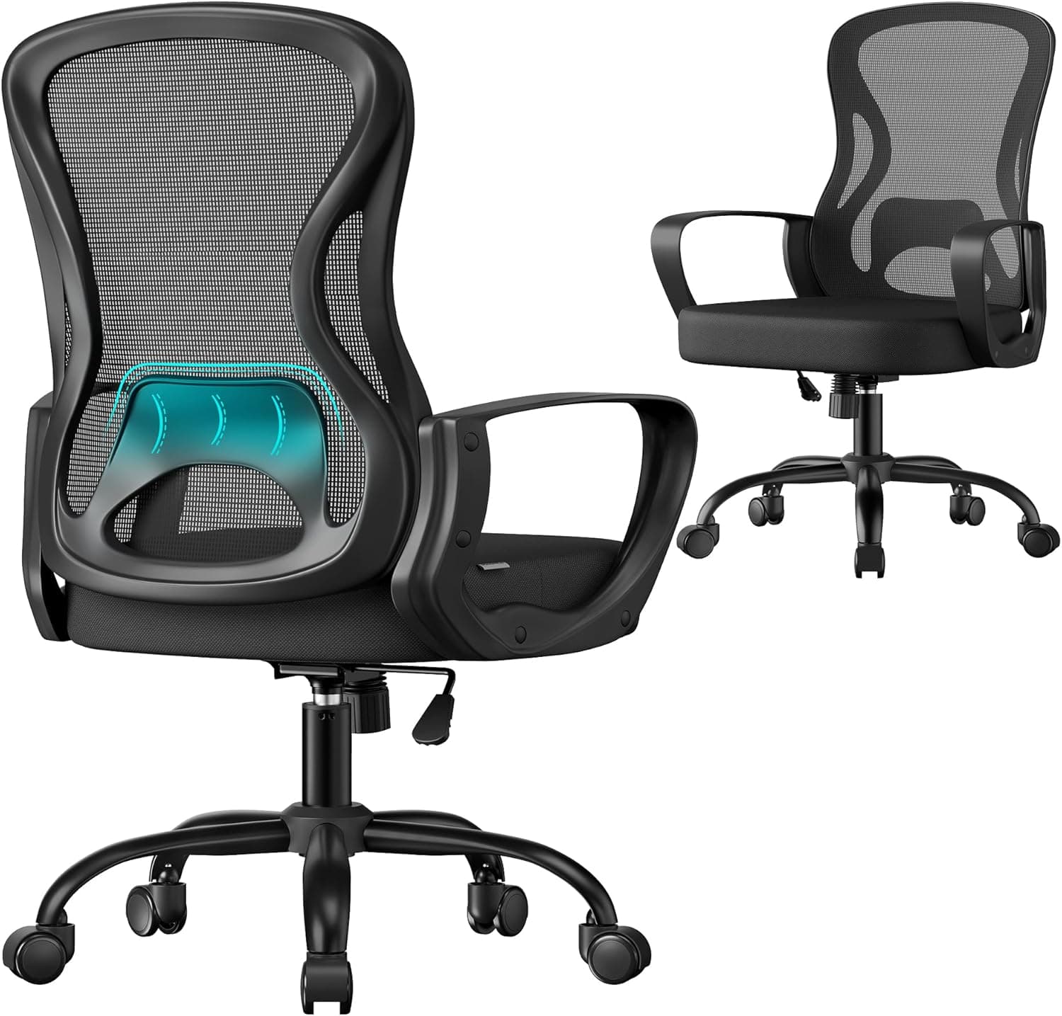 SONGMICS Silla de Oficina, Silla de Escritorio OBN043BH02