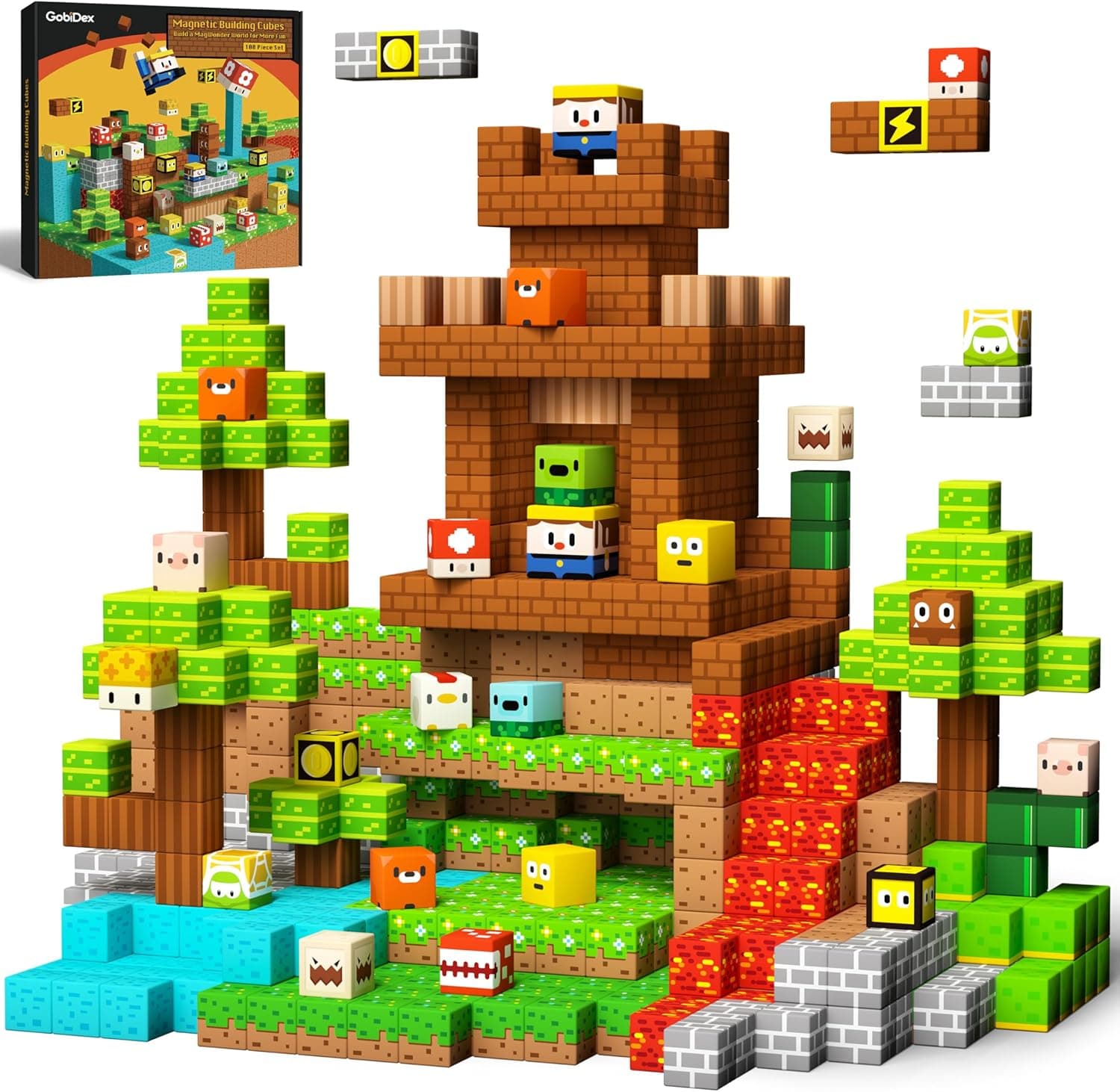 GobiDex 2CM Construcciones Magneticas Niños de 100 Piezas