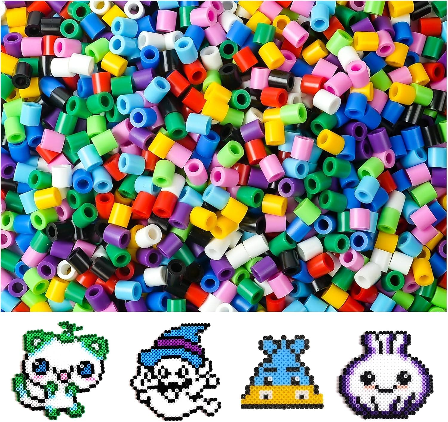 AUAUY Cuentas Planchar Hama Beads 1100Pzs, 10 Colores Cuentas, 10mm