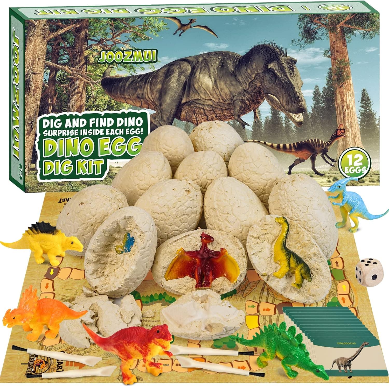 Joozmui Dinosaurios Juguetes 3 4 5 6 7 8 9 10 años, Juguetes Niños 4-10 años Regalo niño 4-10 años Montessori Kit de Exploración para Niños Juguete para Niños