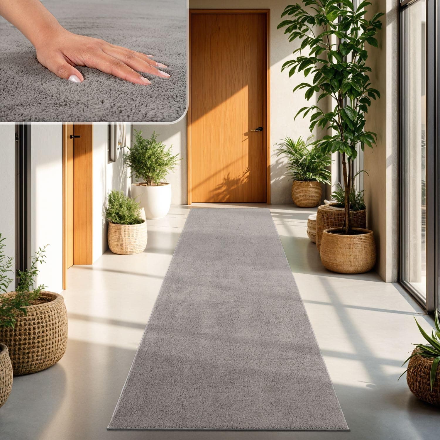 TT Home Alfombra Salón Grijs 60x100 cm Lavable y Pelo Corto