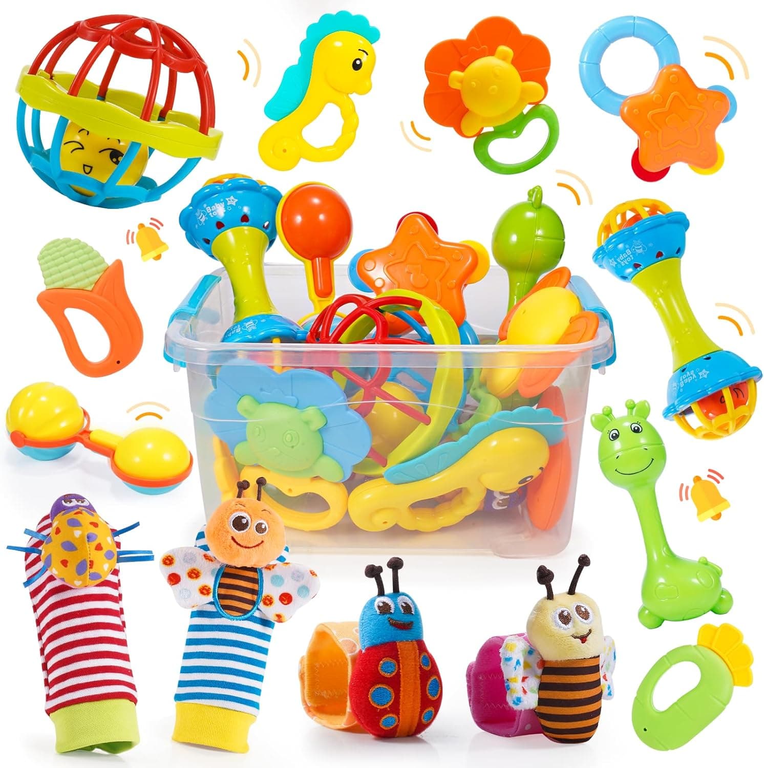 Juguetes Bebes 0-12 Meses, Sonajeros Bebes 0-12 Meses Juguetes Sonajero Calcetines y Muñequeras para Bebé 0-12 Meses Regalo Bebe Recien Nacido 0-12 Meses Niños Montessori Bebe 0-6-12 meses