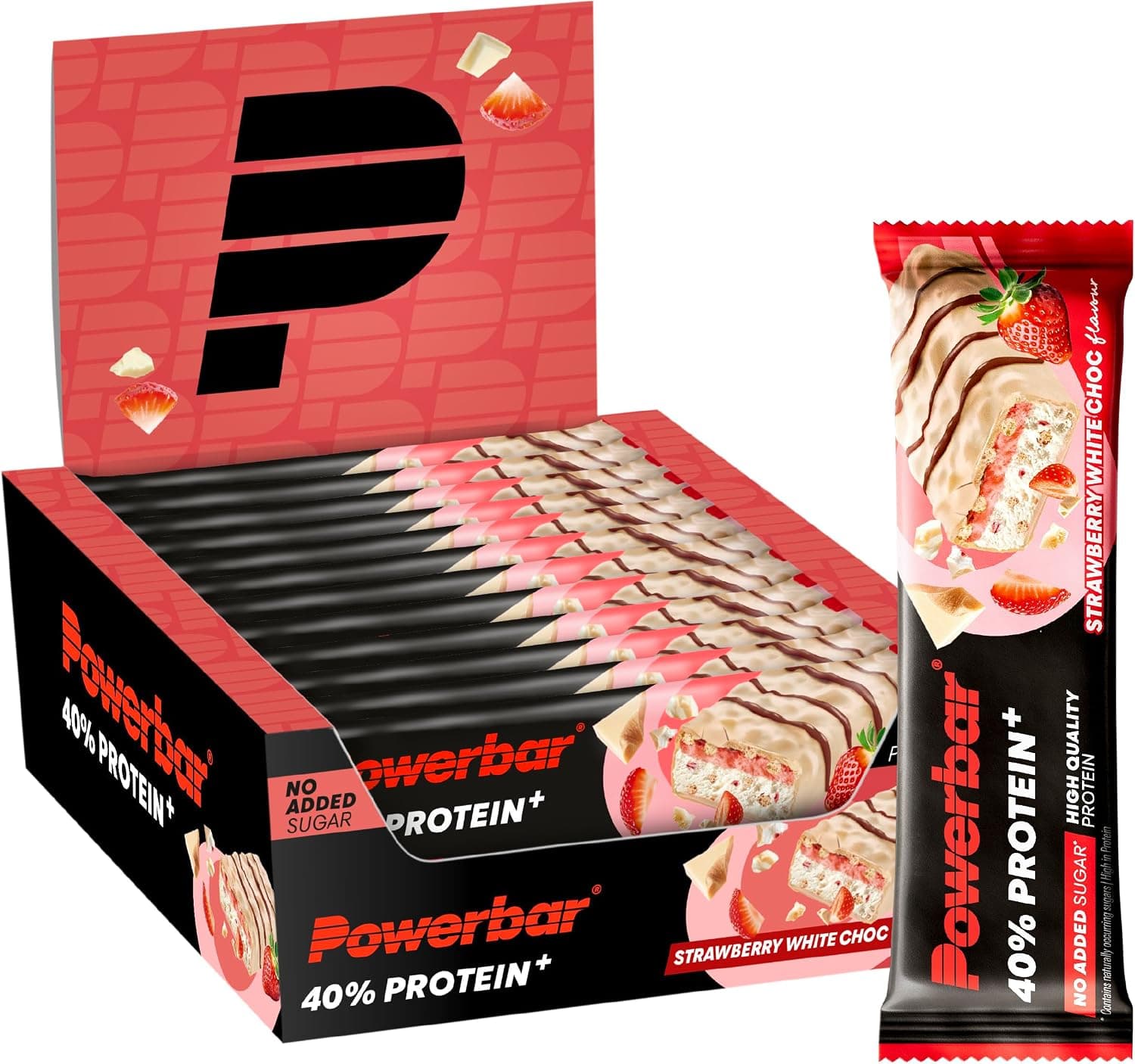 Powerbar 40% Protein + Crisp Bar (12x40g) Fresa y chocolate blanco Barritas Barritas proteínicas