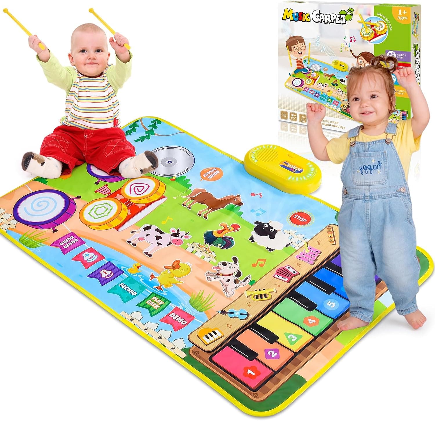 Juguetes Niños 1 Año, 3 in 1 Musikmatte De Animales Regalo 1 2 Niños Niña Años, Piano Infantil Juegos Juguetes Montessori Educativos Sensoriales Bebe Regalos Pascua Niño