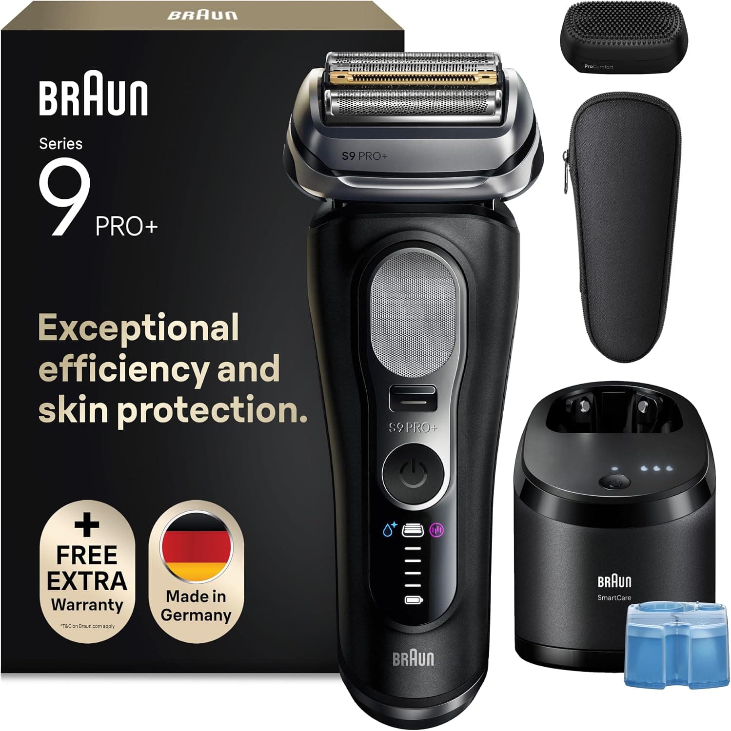 Braun Series 9 Pro+ Afeitadora Eléctrica Hombre, 9690CCE, Negro