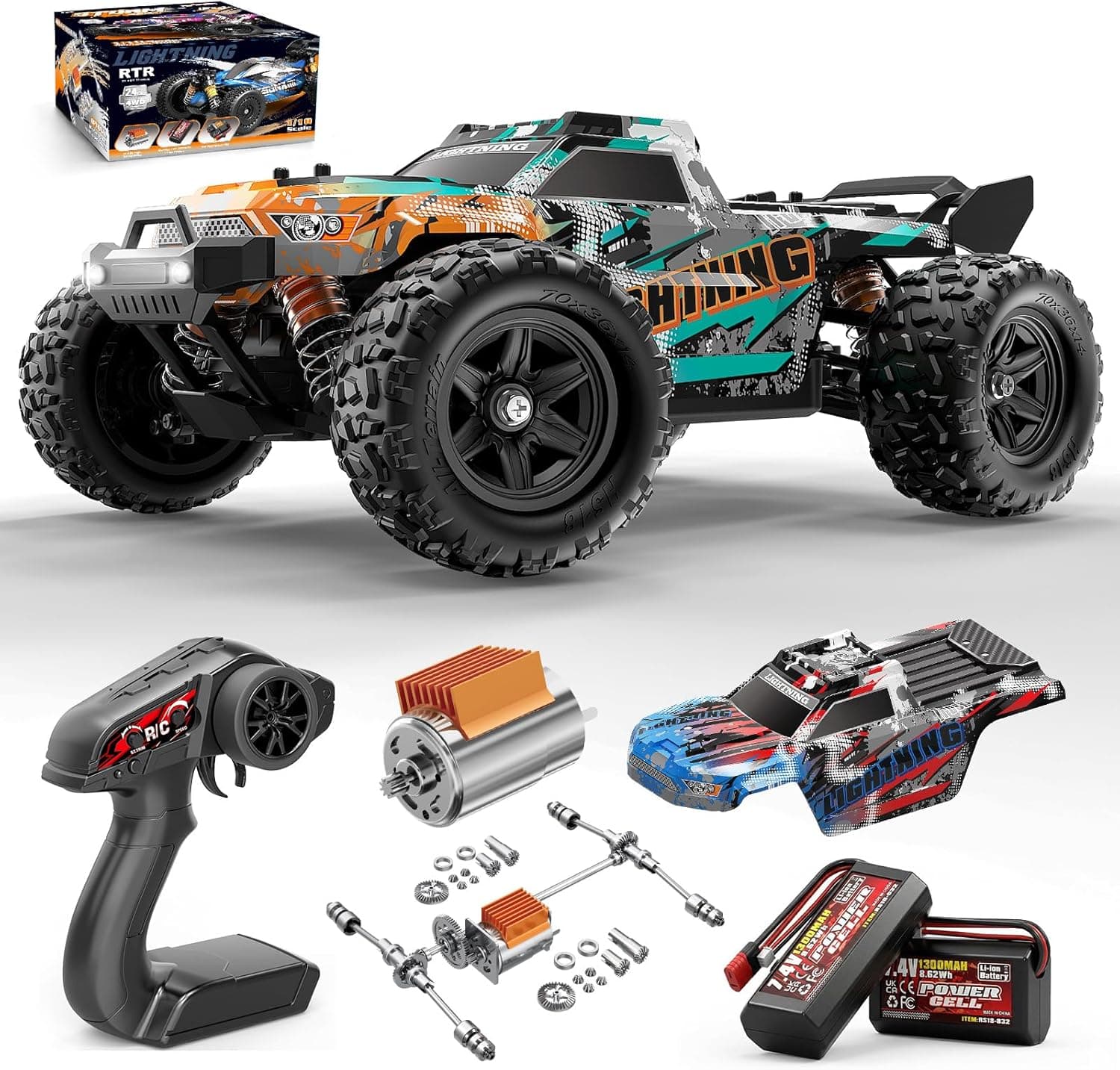 Coche Teledirigido 1:18 Off-Road 4WD 2.4GHz 40 km/h Todoterreno 4x4
