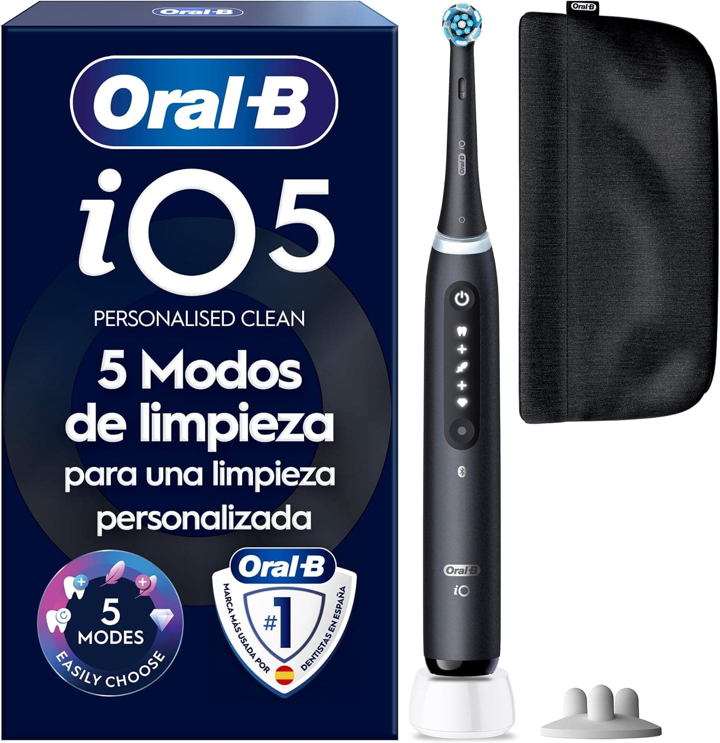 Oral-B iO 5 Cepillo de Dientes Eléctrico con 1 Cabezal, Negro