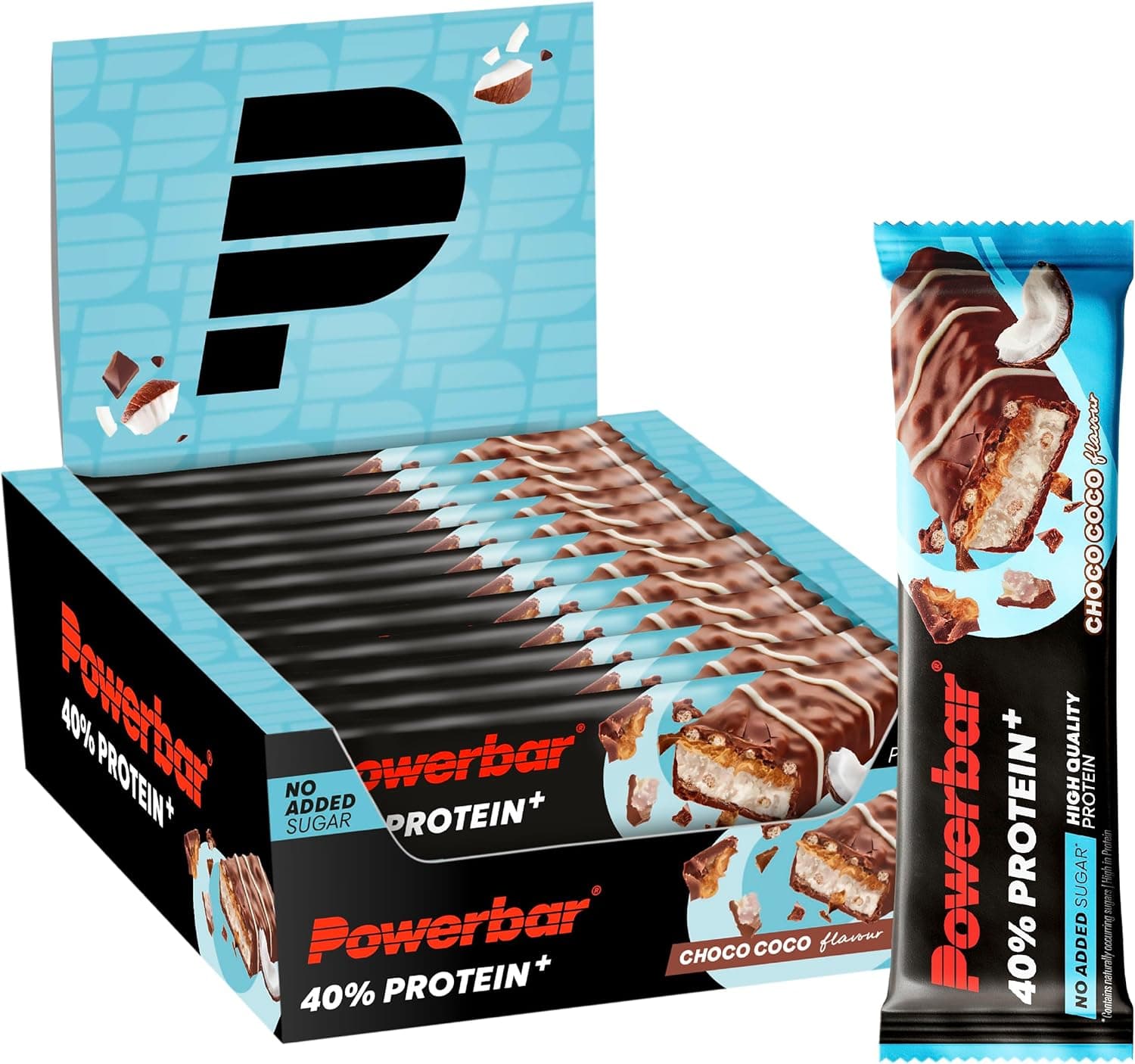 Powerbar 40% Protein Plus Crisp Choco Coco 12 x 40 g - Barrita alta en proteínas y baja en azúcar
