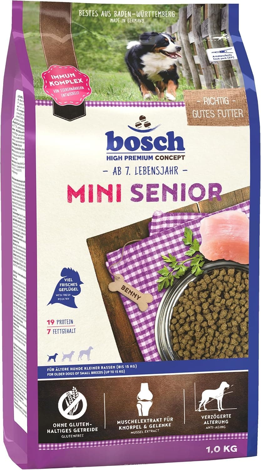 bosch HPC Mini Senior | Alimento seco para perros mayores de razas pequeñas (hasta 15 kg) | 1 x 2,5 kg