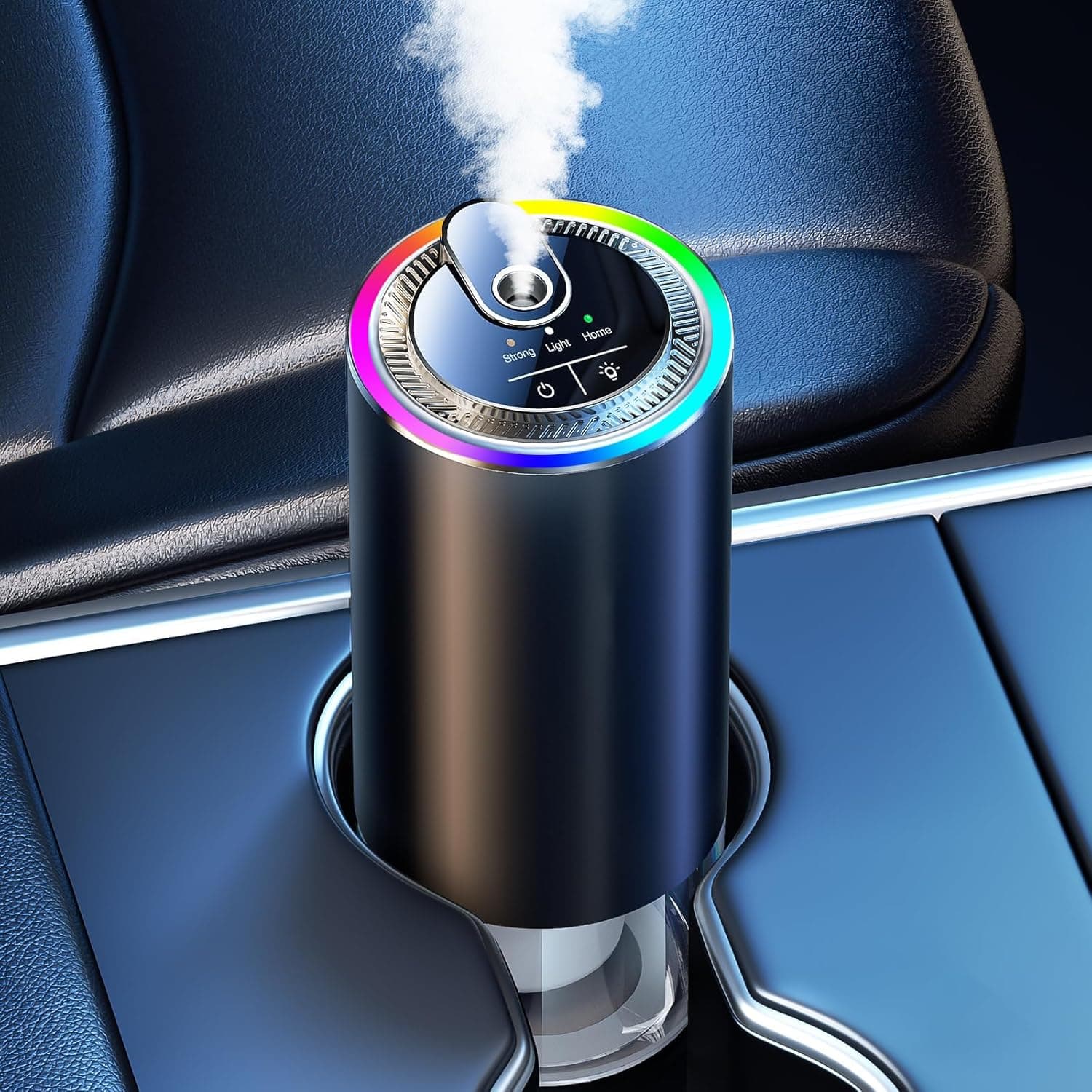 Ambientador para coche con difusor de 50 ml (océano), duración de 4 a 6 meses, atomizador ultrasónico, RGB música ligera, 3 modos inteligentes, On/Off Automático, batería de 1000 mAh, BJ 573