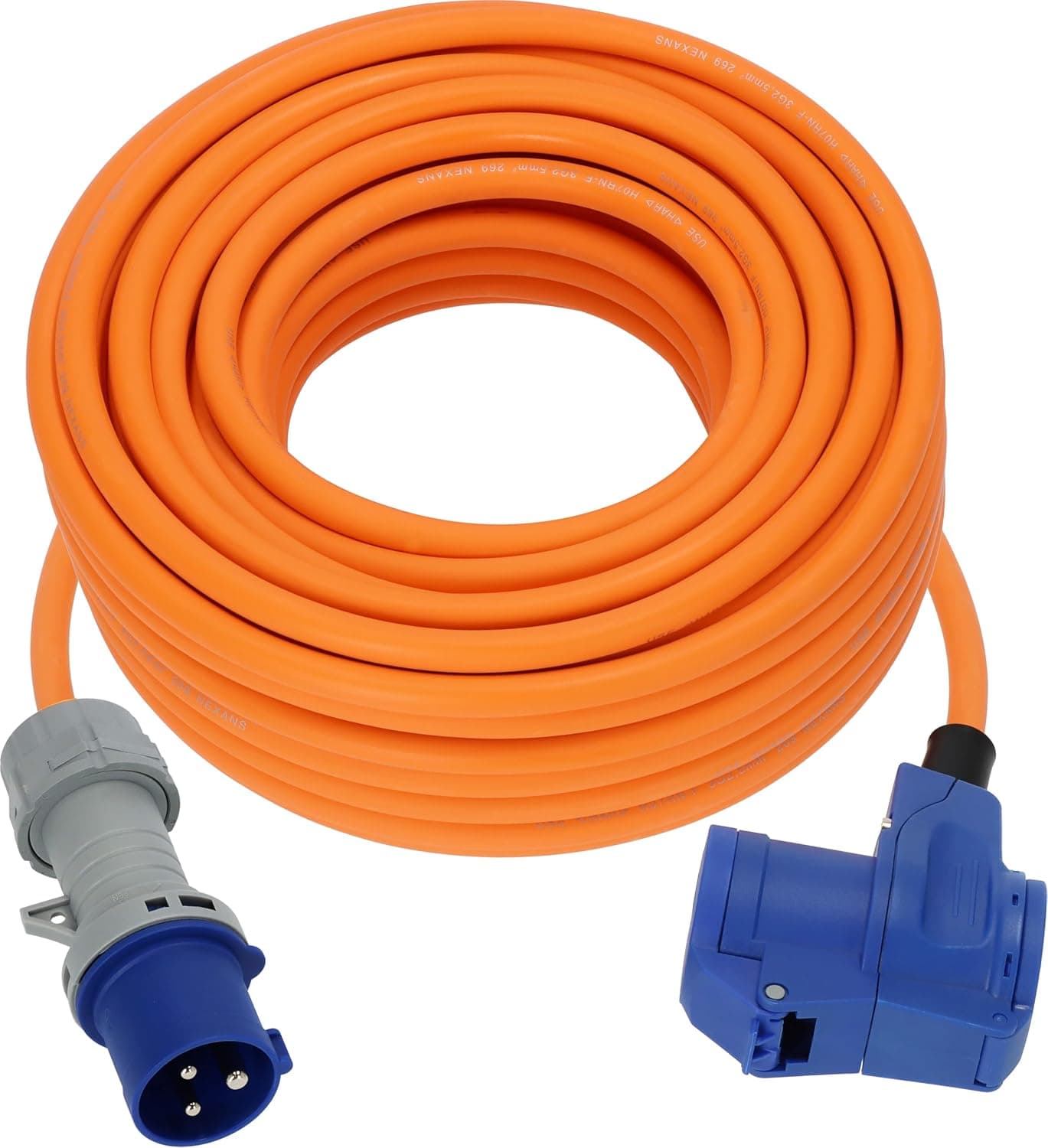 Brennenstuhl Cable de extensión para Acampar con CEE Enchufe y Acoplamiento en ángulo Incluido Regleta con indicador LED de Voltaje (25m, 230V/16A, Fabricado en Alemania)