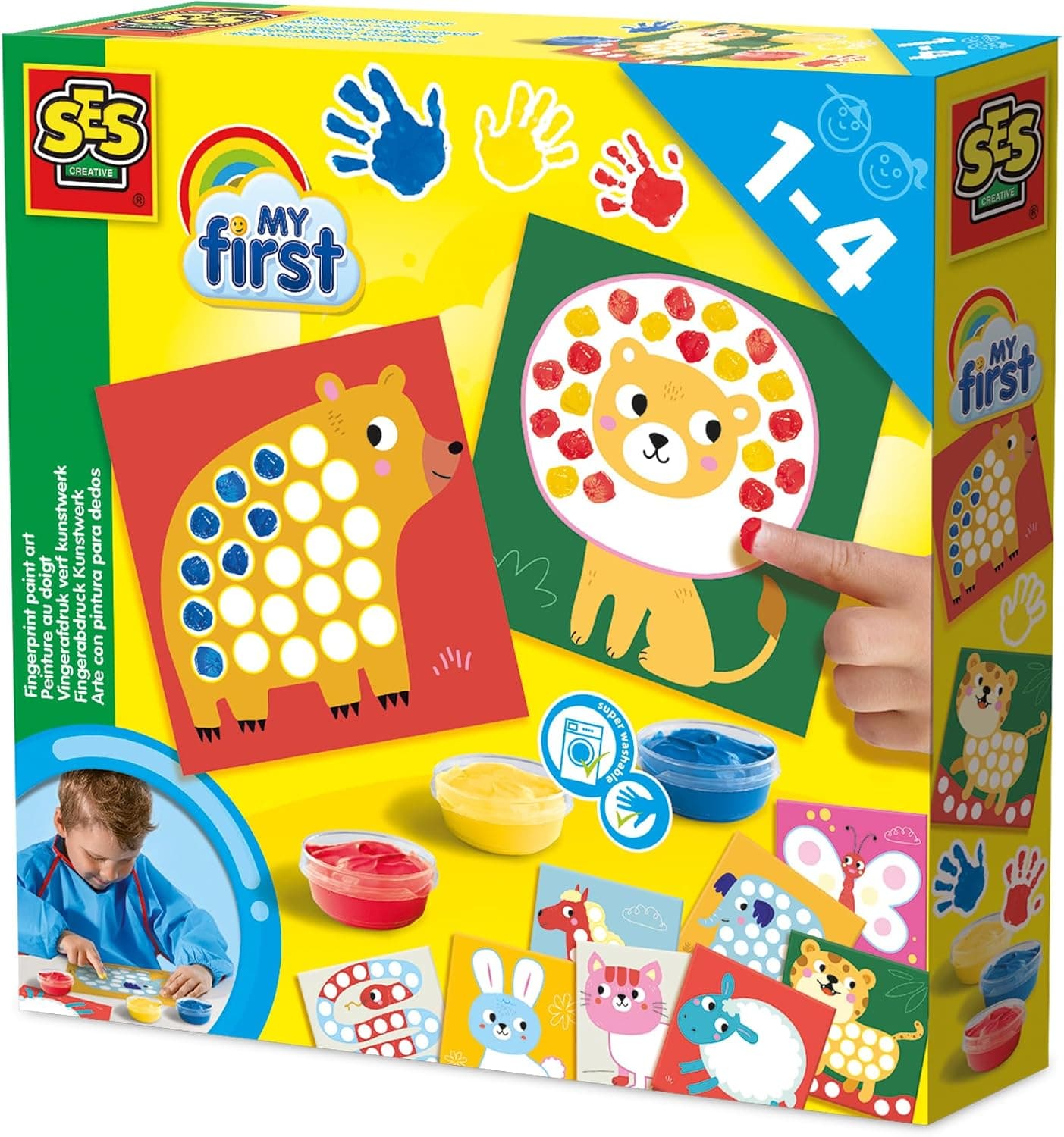 SES Creative – MY FIRST - Set de Arte con Pintura de Dedos | Manualidades Creativas y Educativas para Niños (S14481)