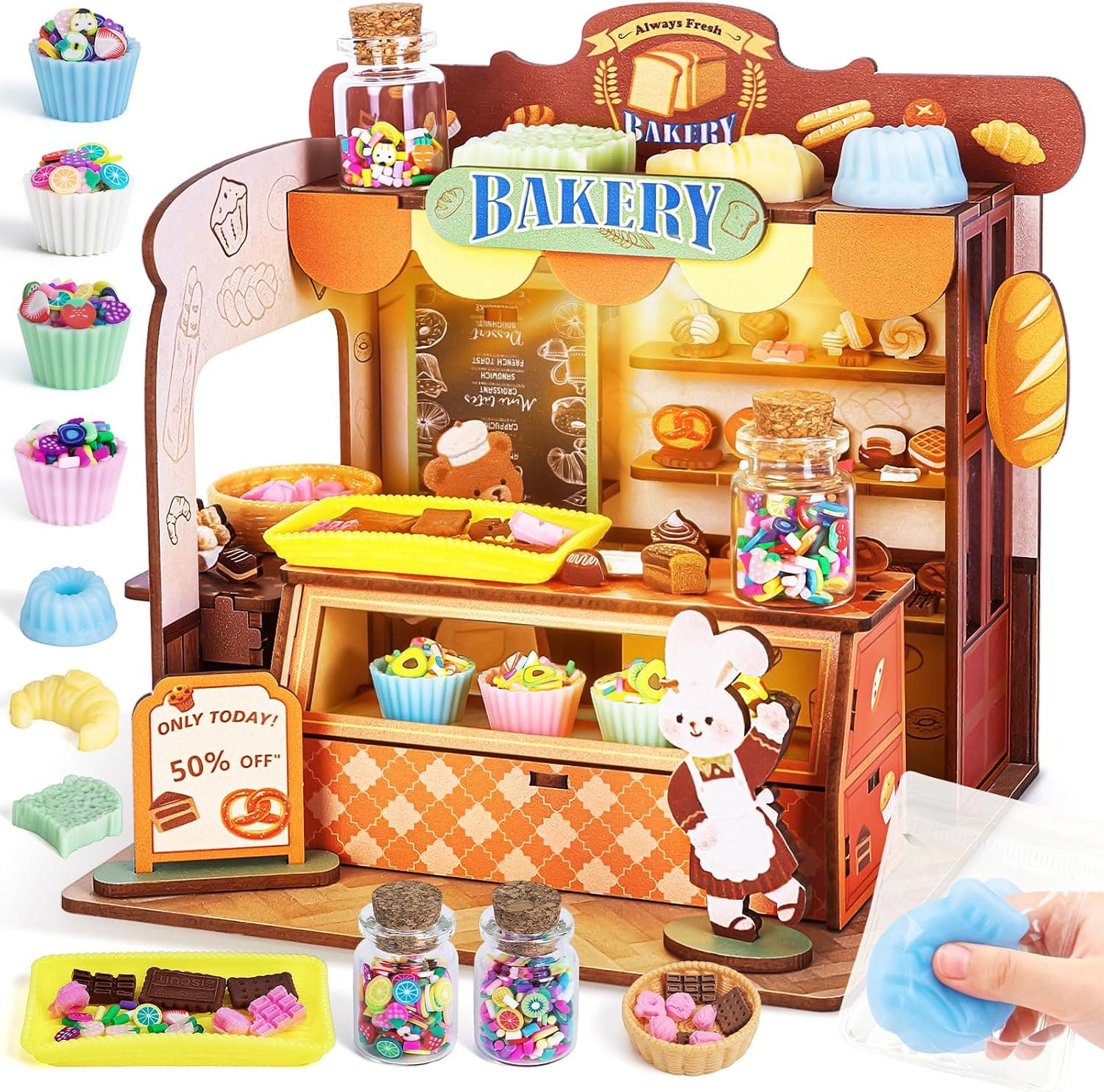 DIY Manualidades Niños, Squishy Kit con Líquida, Book Nook Puzzle 3D