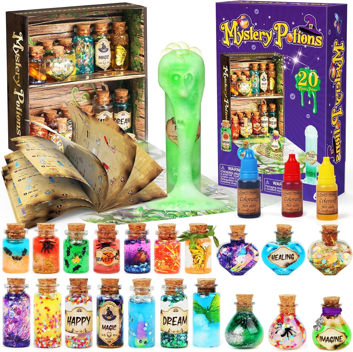 Kit de pociones mágicas para niños, 20 frascos, 6+ años