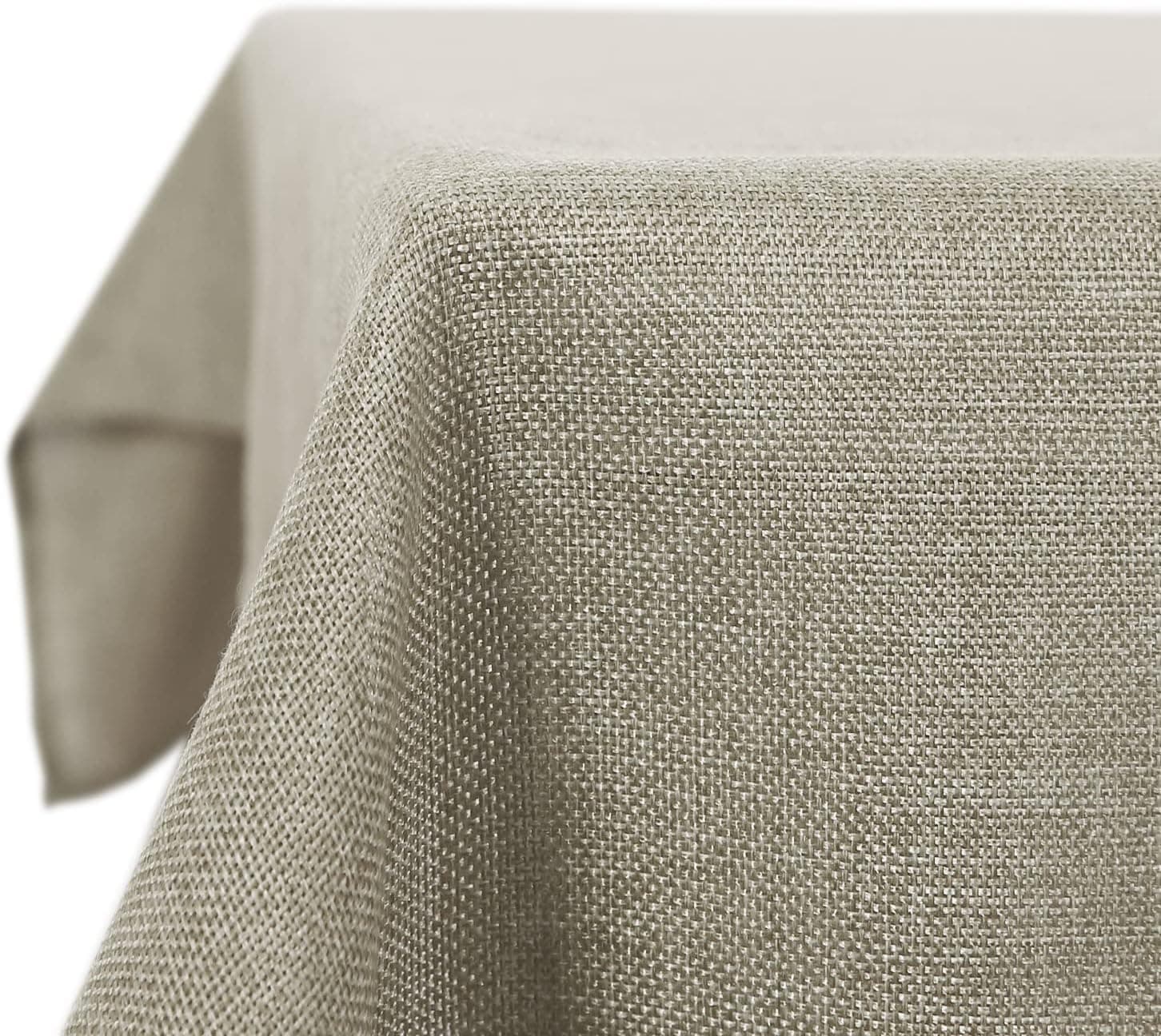 Deconovo Mantel de Mesa Cuadrado Efecto Lino 130 x 130 cm Color Lino