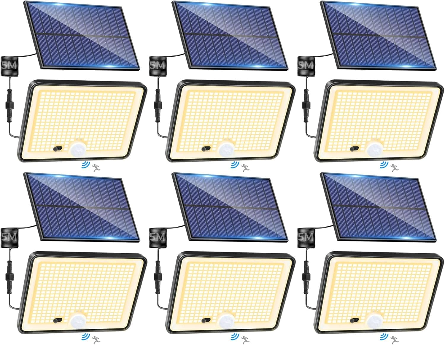 LOTMOS 6 Paquete 342LED Luz Solar Exterior Jardin Mando a Distancia