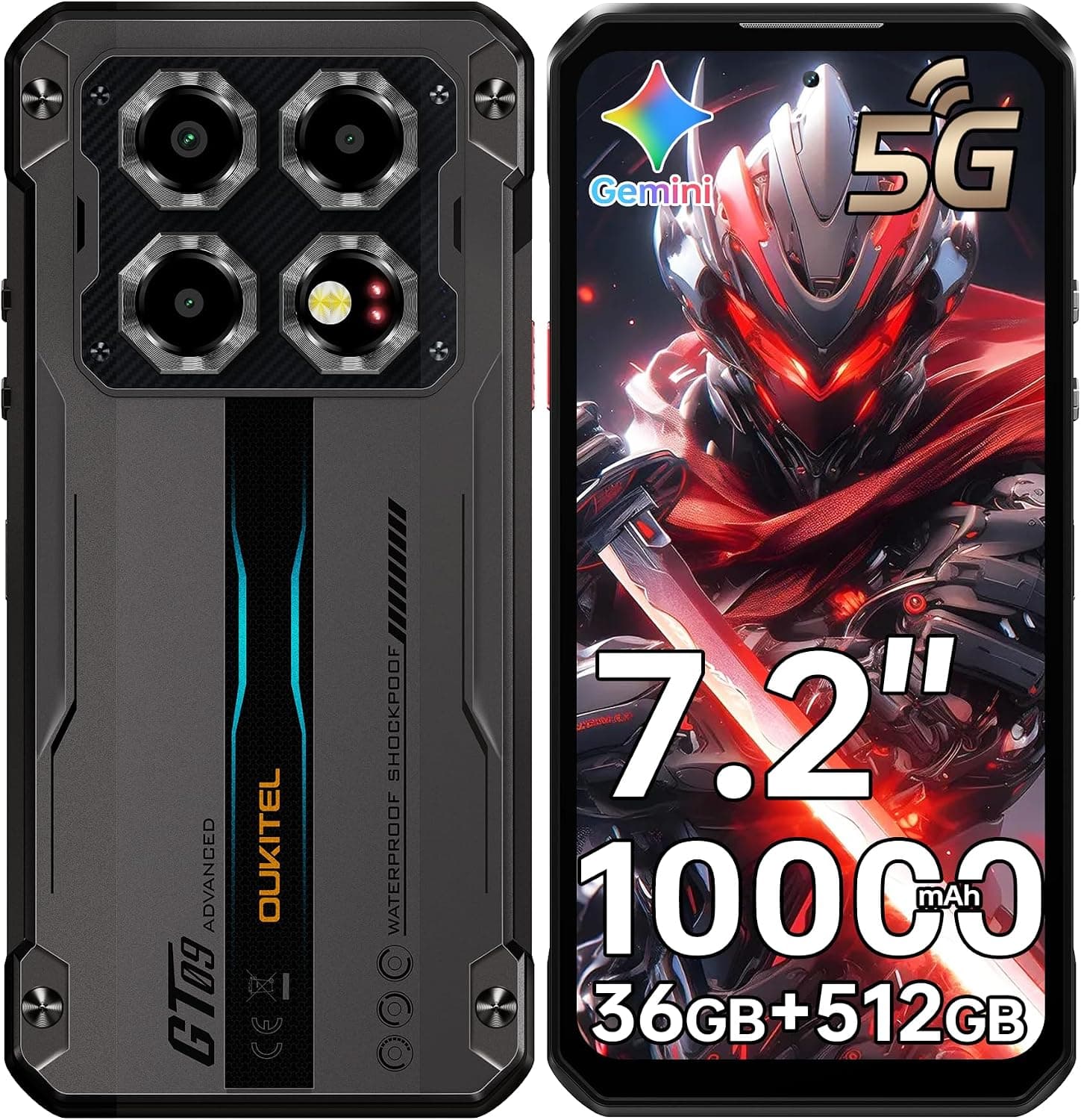 OUKITEL WP60 5G Movil Irrompible, 7.2" HD+ 120Hz Móvil Resistente