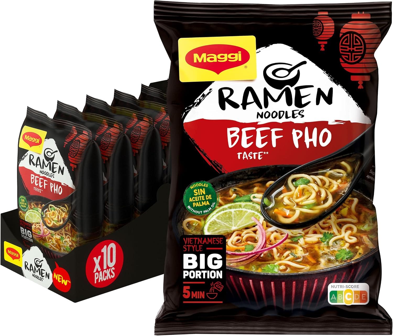 MAGGI Noodles Ramen Ternera 10x90g