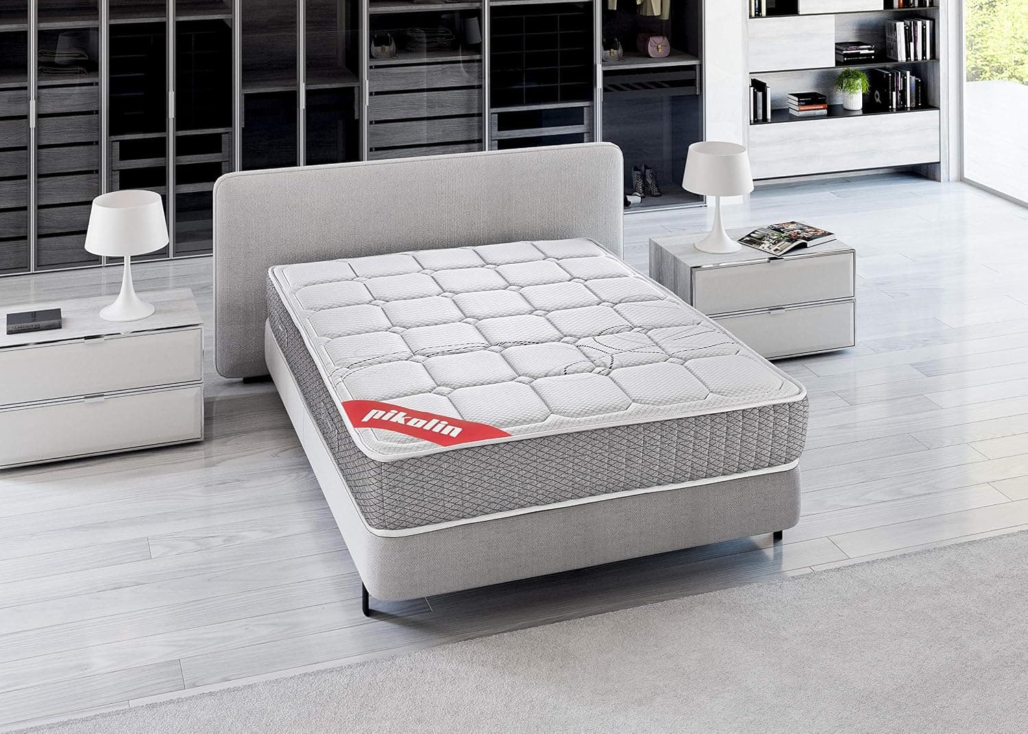 PIKOLIN Colchón de Muelles Ensacados Visco 105x190 | Firmeza Alta | Alta Gama | Reversible | Máxima Calidad | Alto 27 cm | TROAS