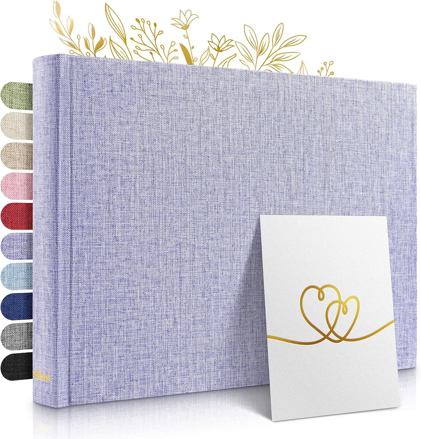 ZEITLOOS® Álbum de fotos para pegar y escribir - lino - 150 fotos Lila