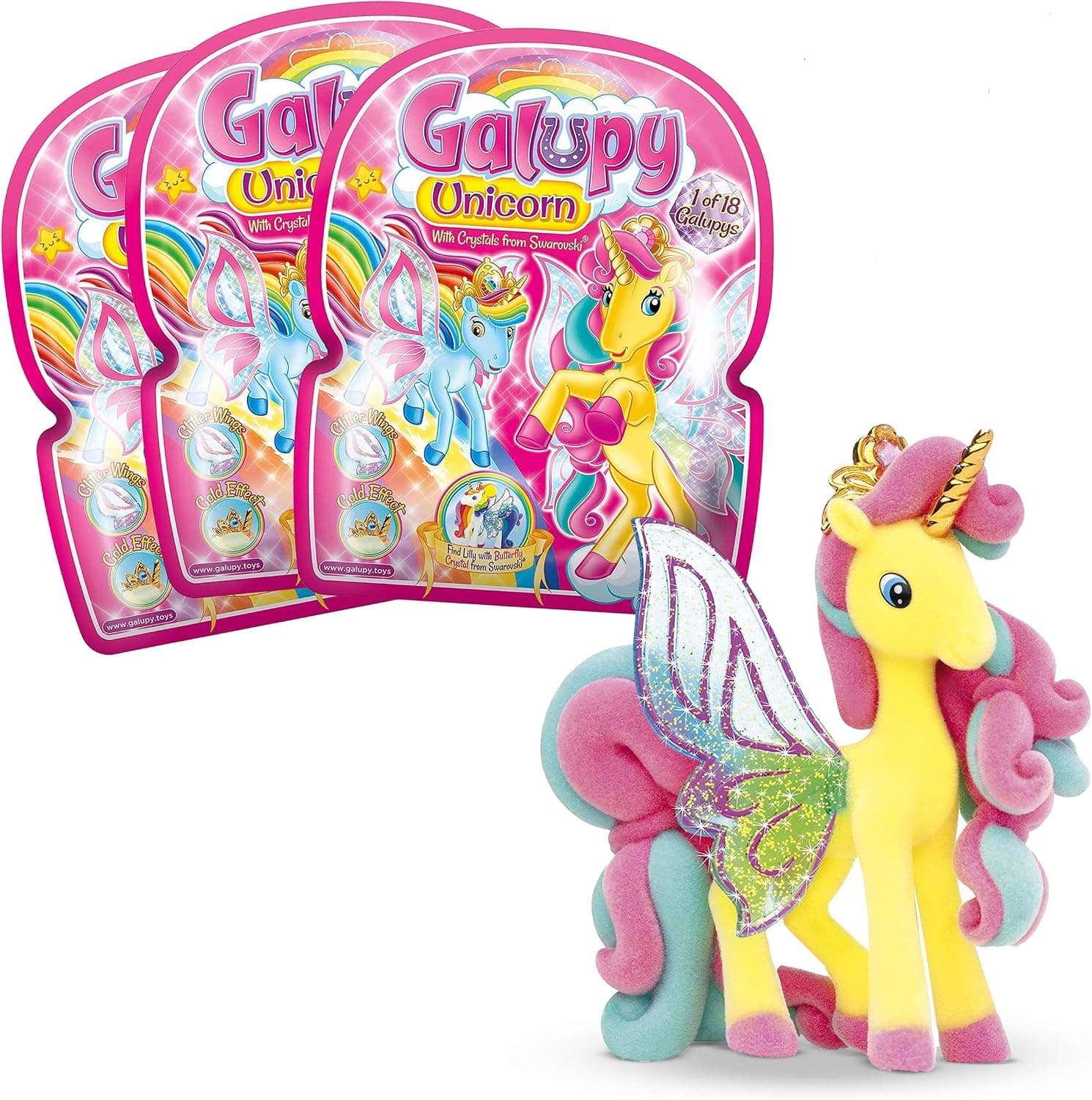 CRAZE GALUPY Paquete de 3, contienen Regalos niños, Figuras de Unicornio coleccionables 27738, Multicolor, Unicorn